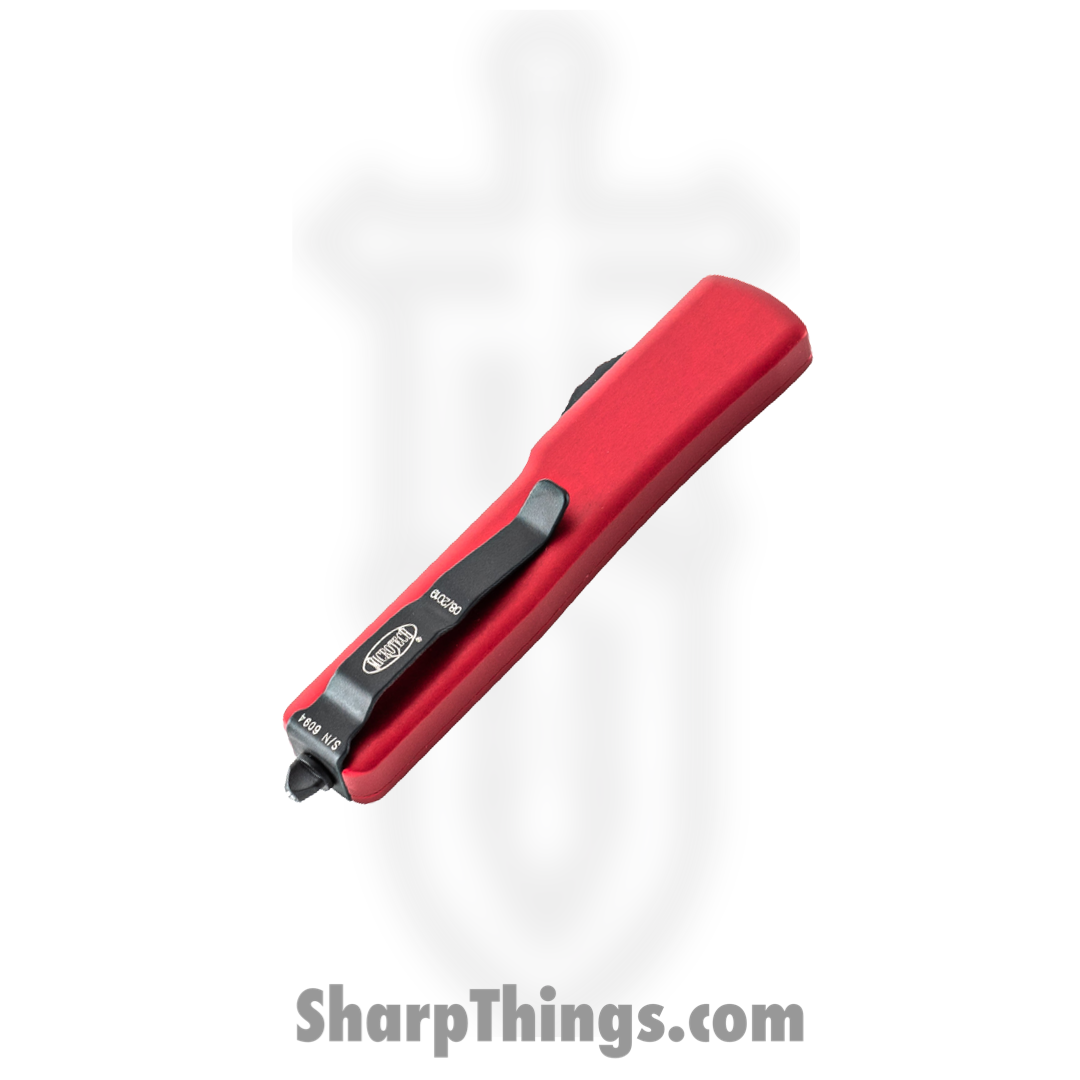 Microtech - 148-1RD - UTX-70 - OTF Auto - Elmax, M390, 204P Two Tone Drop Point - 6061-T6 Aluminum - Red - Image 11
