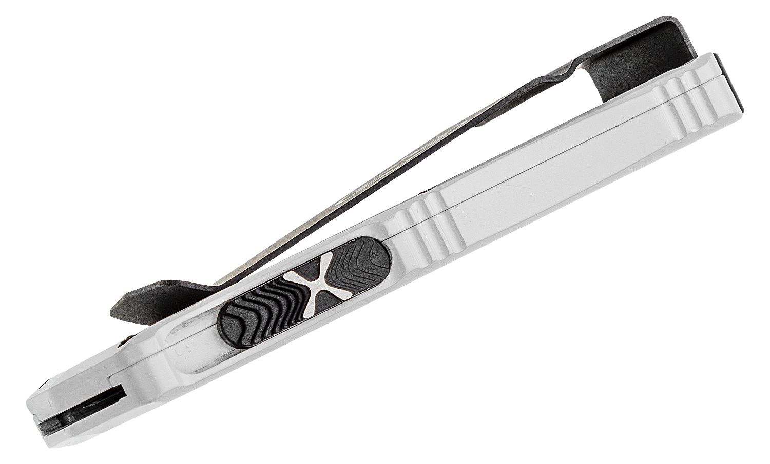 Microtech - 157-1ST - Stormtrooper Exocet Money Clip - OTF Auto - Elmax, M390, 204P Coated Dagger - 6061-T6 Aluminum - White - Image 14