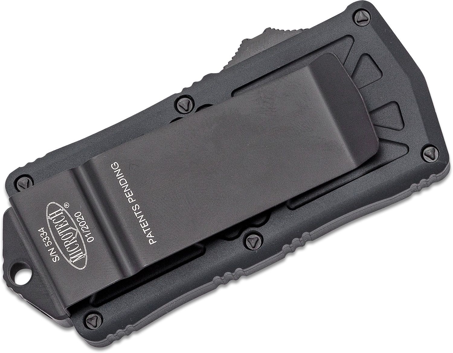 Microtech - 157-1T - Exocet Tactical Money Clip - OTF Auto - Elmax, M390, 204P Coated Dagger - 6061-T6 Aluminum - Black - Image 14