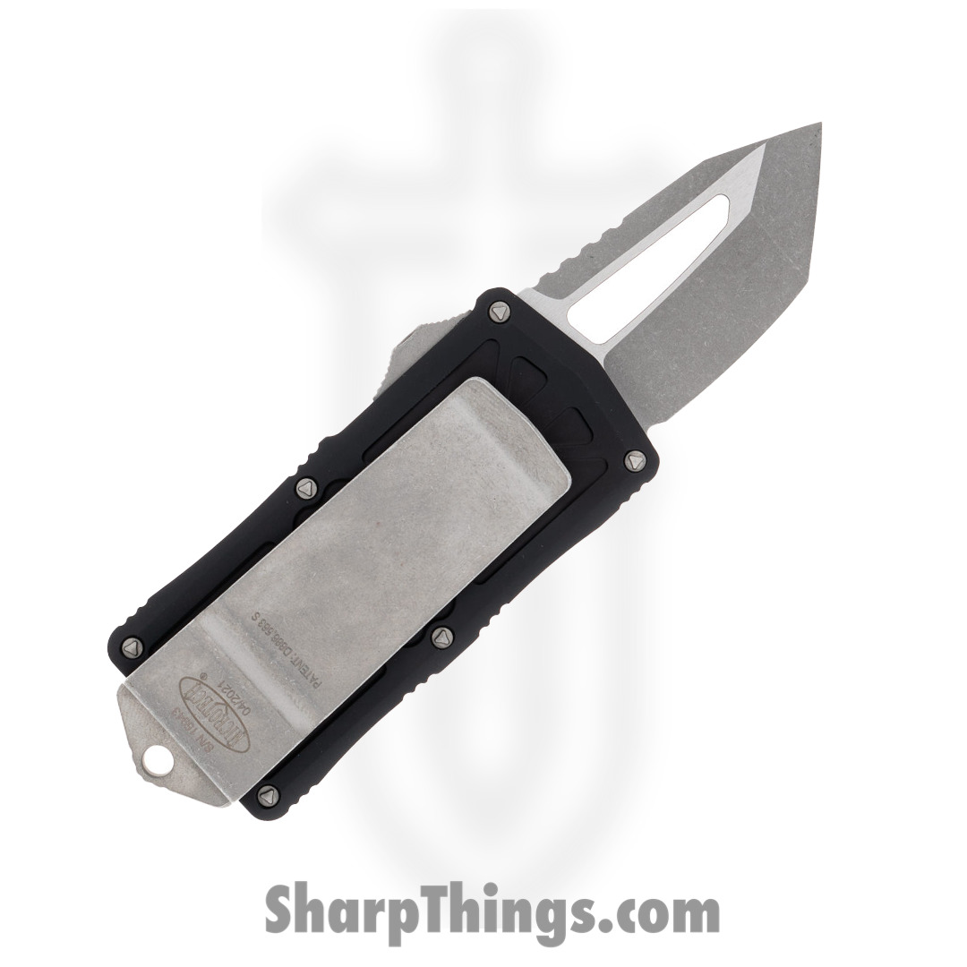 Microtech - 158-10AP - Exocet Money Clip - OTF Auto - M390 Apocalyptic Modified Tanto - 6061-T6 Aluminum - Black - Image 9