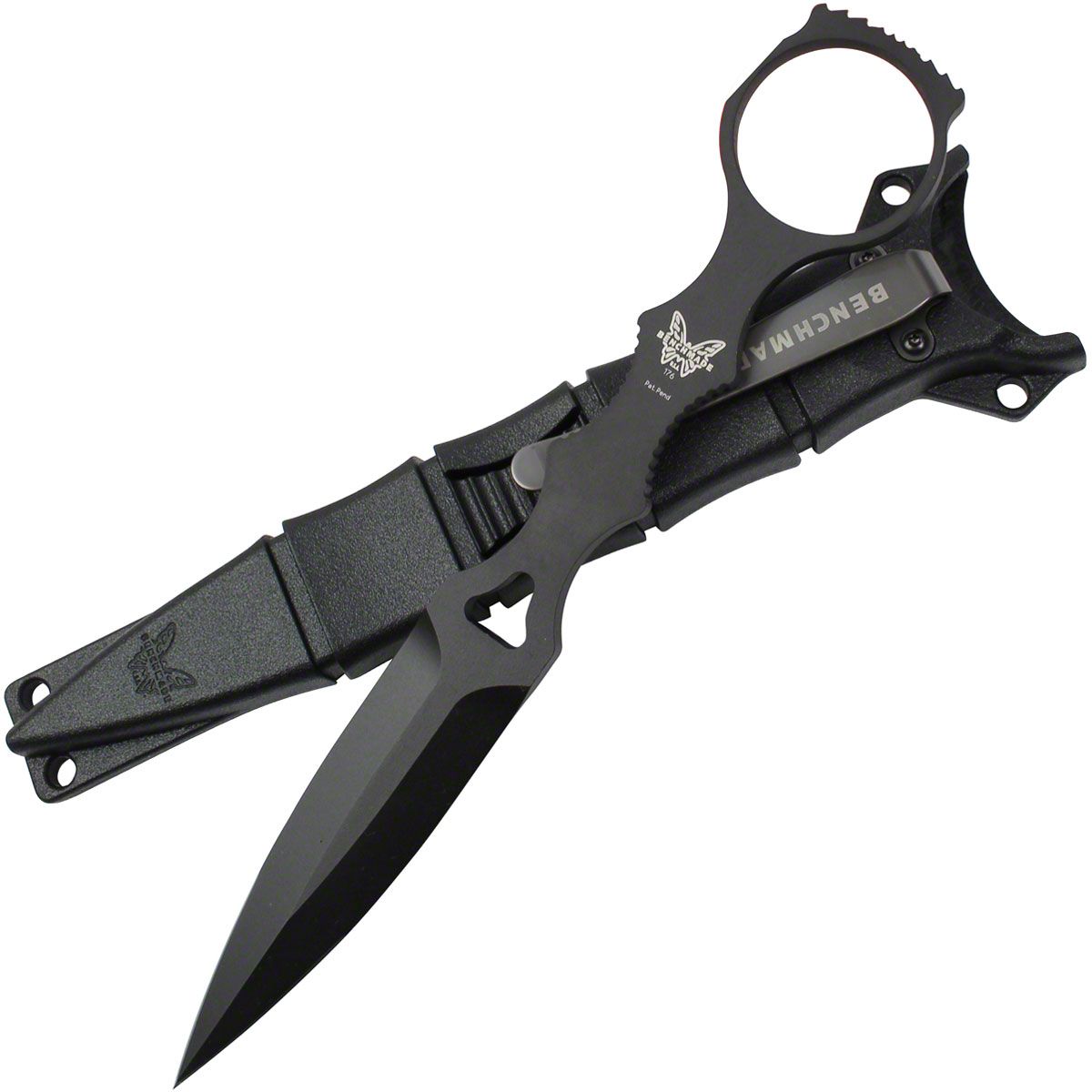 Benchmade - 176BK - SOCP - Fixed Blade Knife - 440C SS Coated Dagger - Skeletonized - Black - Image 20