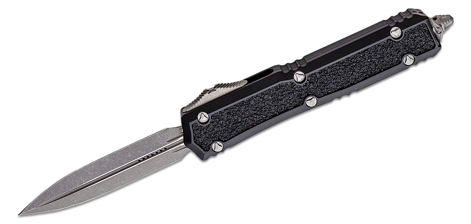 Microtech - 206-10APS - Makora Signature Series - OTF Auto - Elmax, M390, 204P Apocalyptic Dagger - Aluminum/Traction Inlay - Black - Image 13
