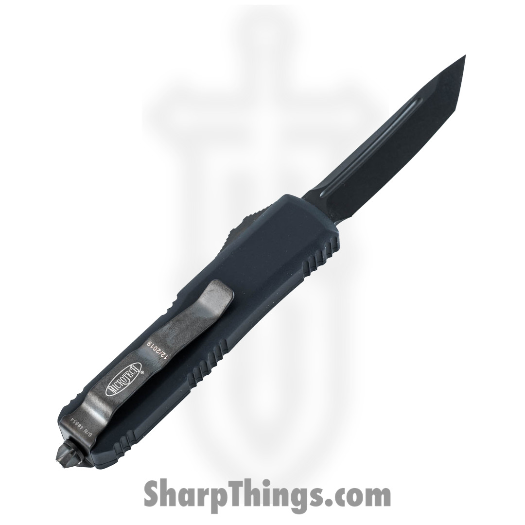 Microtech - 233-1DLCT - UTX-85 Tactical - OTF Auto - Elmax, M390, 204P Coated Tanto - 6061-T6 Aluminum - Black - Image 6