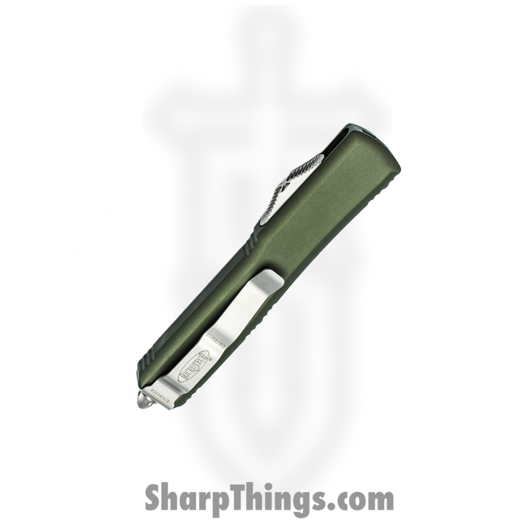 Microtech - 121-10OD - Ultratech - OTF Auto - Elmax, M390, 204P Stonewash Drop Point - 6061-T6 Aluminum - OD Green - Image 12
