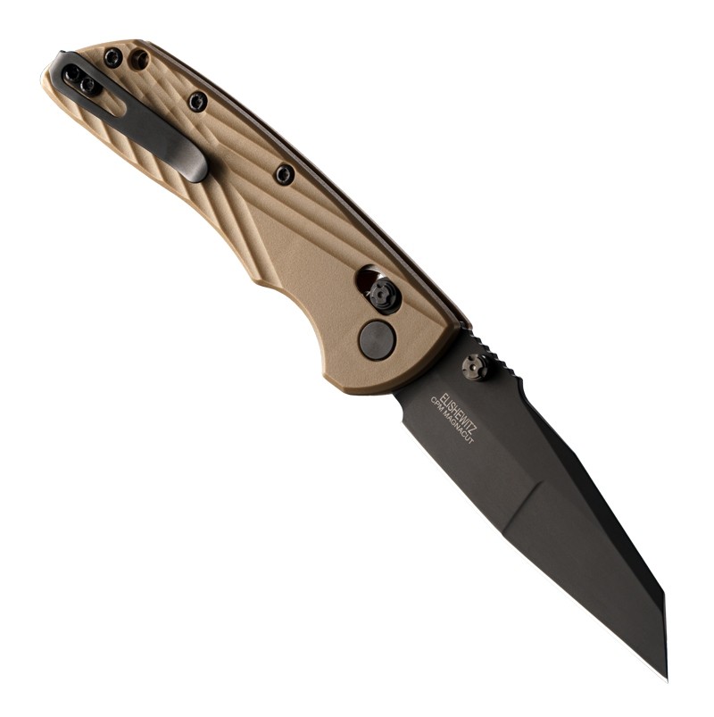 Hogue Knives - HO24367 - Deka - Folding Knife - CPM-Magnacut Black Cerakote Modified Wharncliffe - FDE Polymer Scales - Flat Dark Earth - Image 12
