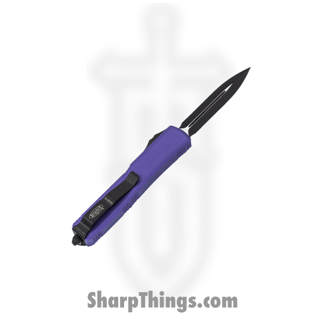 Microtech - 122-1PU - Ultratech - OTF Auto - Elmax, M390, 204P Coated Dagger - 6061-T6 Aluminum - Purple - Image 6