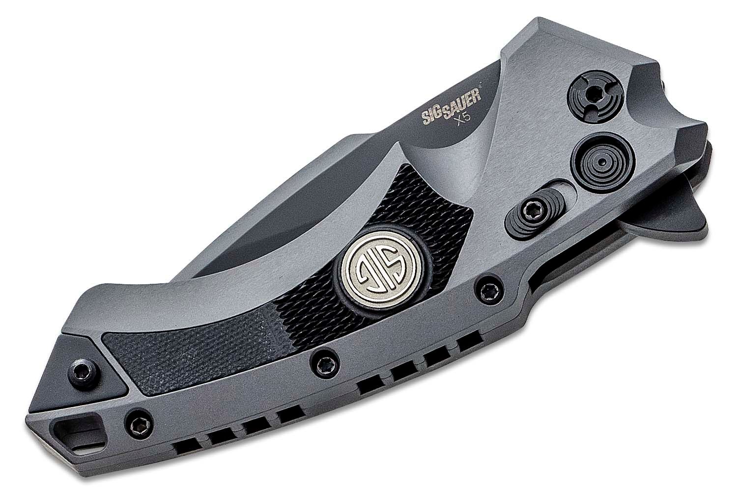 Hogue Knives - 36572 - SIG X5 Emperor Scorpion - Folding Knife - CPM 154 Coated Spear Point - 6061-T6 Aluminum/G10 - Grey/Black - Image 14