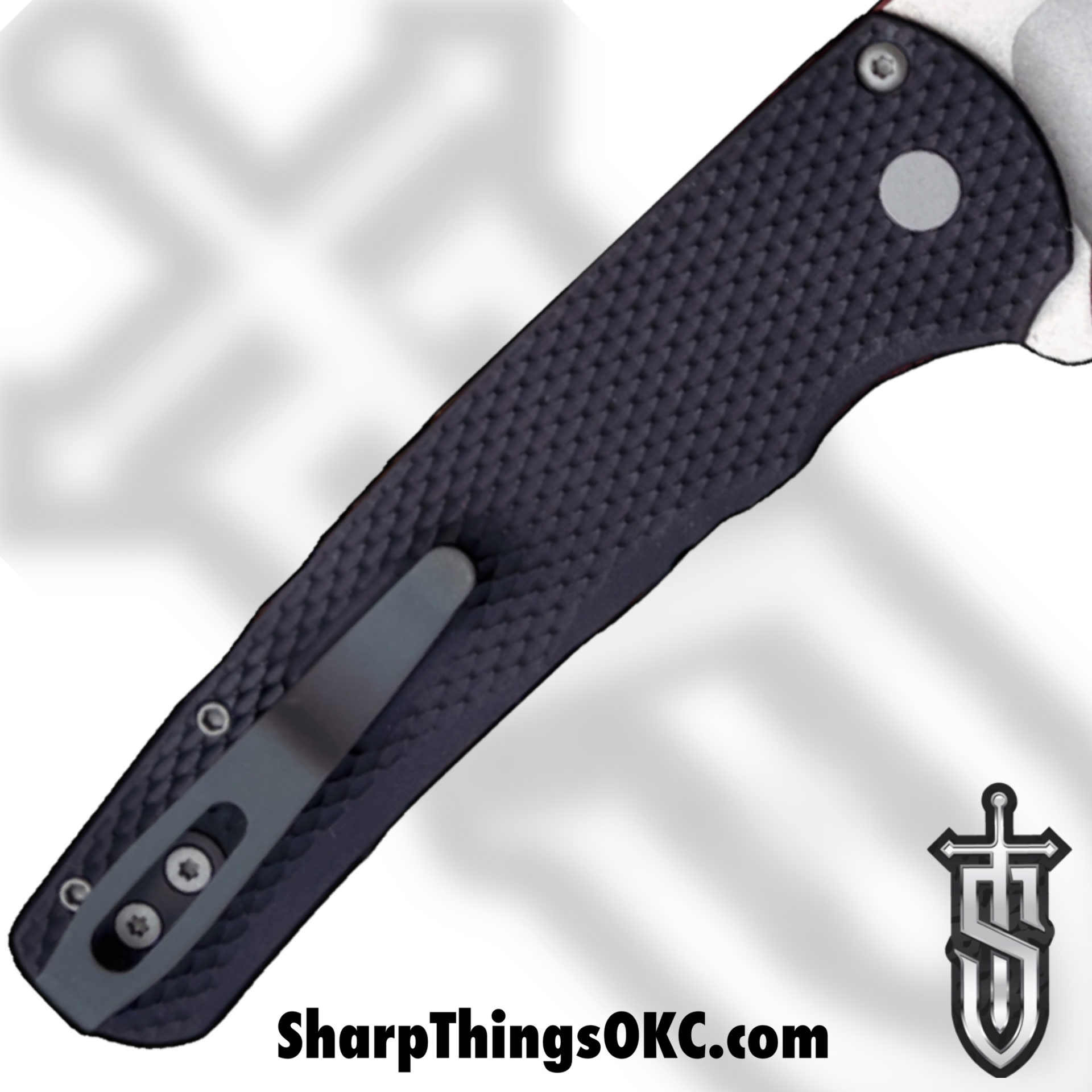 ProTech - 5205 - Malibu - Folding Knife - CPM-20CV Stonewash Reverse Tanto - Aluminum - Black - Image 6