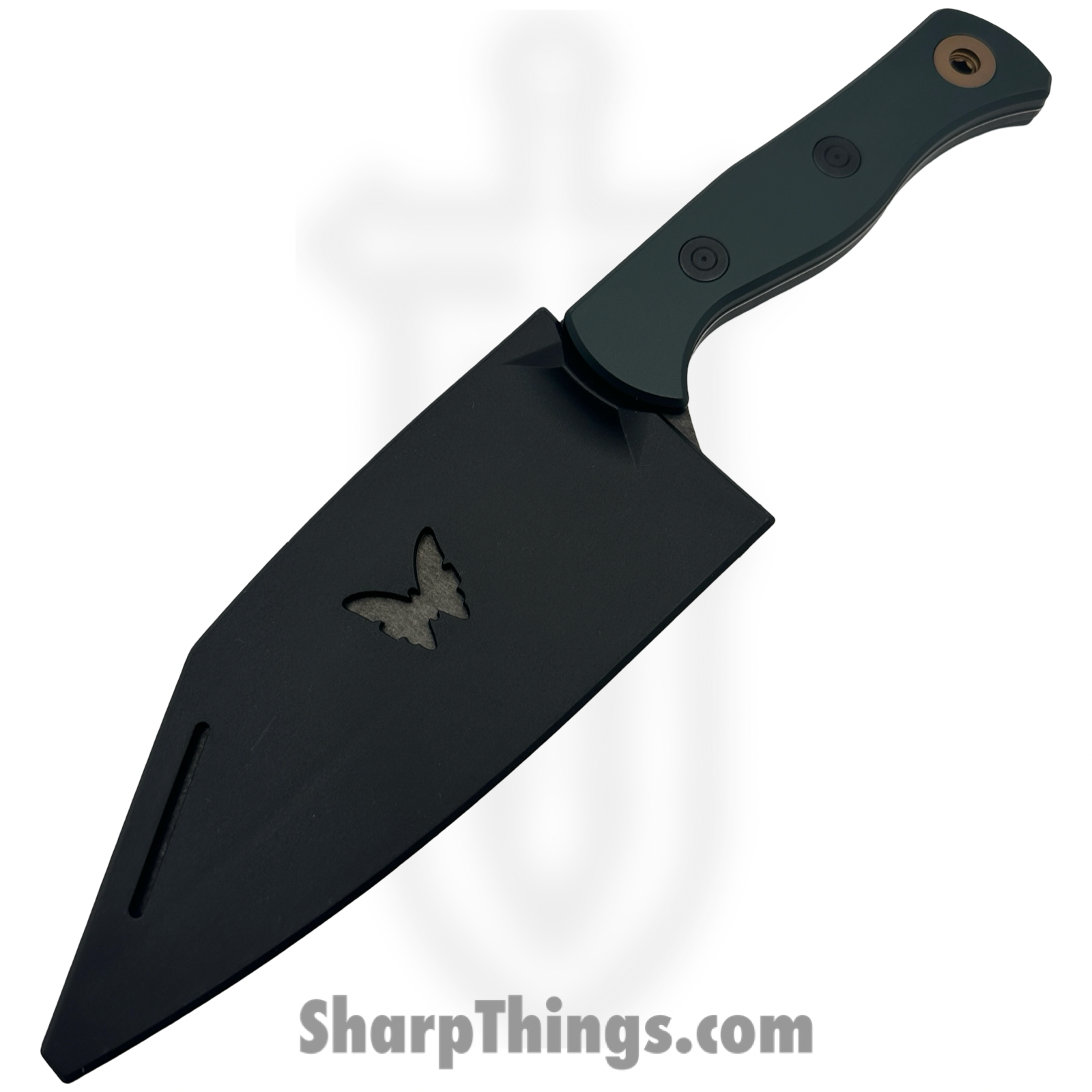 Benchmade - 4010bk-2501 - Station Knife - Fixed Blade Knife - CPM-154 Blackwash Clip Point - Aluminum - Monitor Green - Image 2