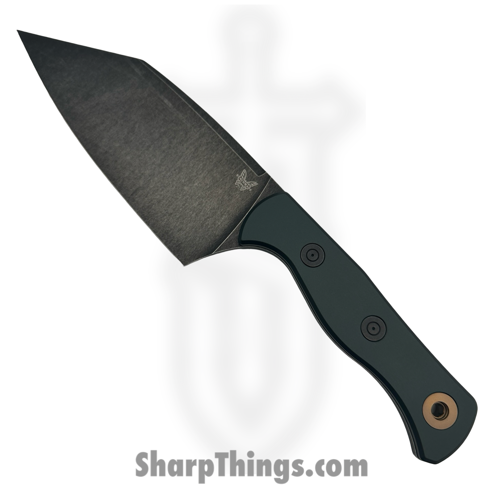 Benchmade - 4010bk-2501 - Station Knife - Fixed Blade Knife - CPM-154 Blackwash Clip Point - Aluminum - Monitor Green