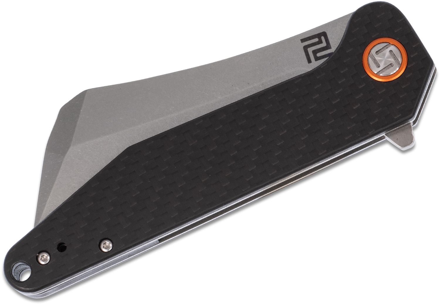 Artisan Cutlery - ATZ1803PCF - Osprey - Folding Knife - D2 Satin Extended Tang - Carbon Fiber - Black - Image 14
