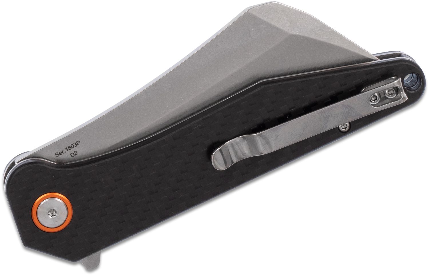 Artisan Cutlery - ATZ1803PCF - Osprey - Folding Knife - D2 Satin Extended Tang - Carbon Fiber - Black - Image 12