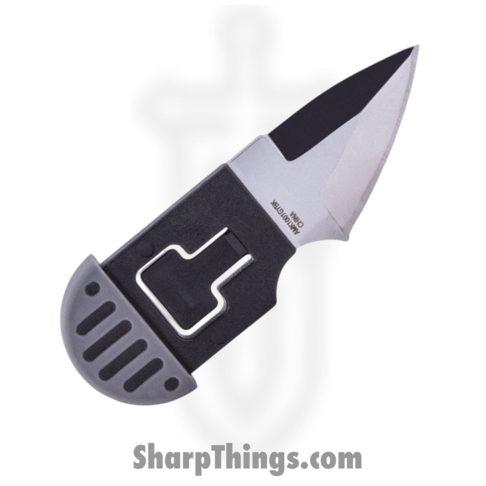 Al Mar - AMK1001GYBKBL - Stinger Keyring Knife - Fixed Blade Knife - D2 Satin Spear Point - Polymer with TPR Overmold - Black - Image 8