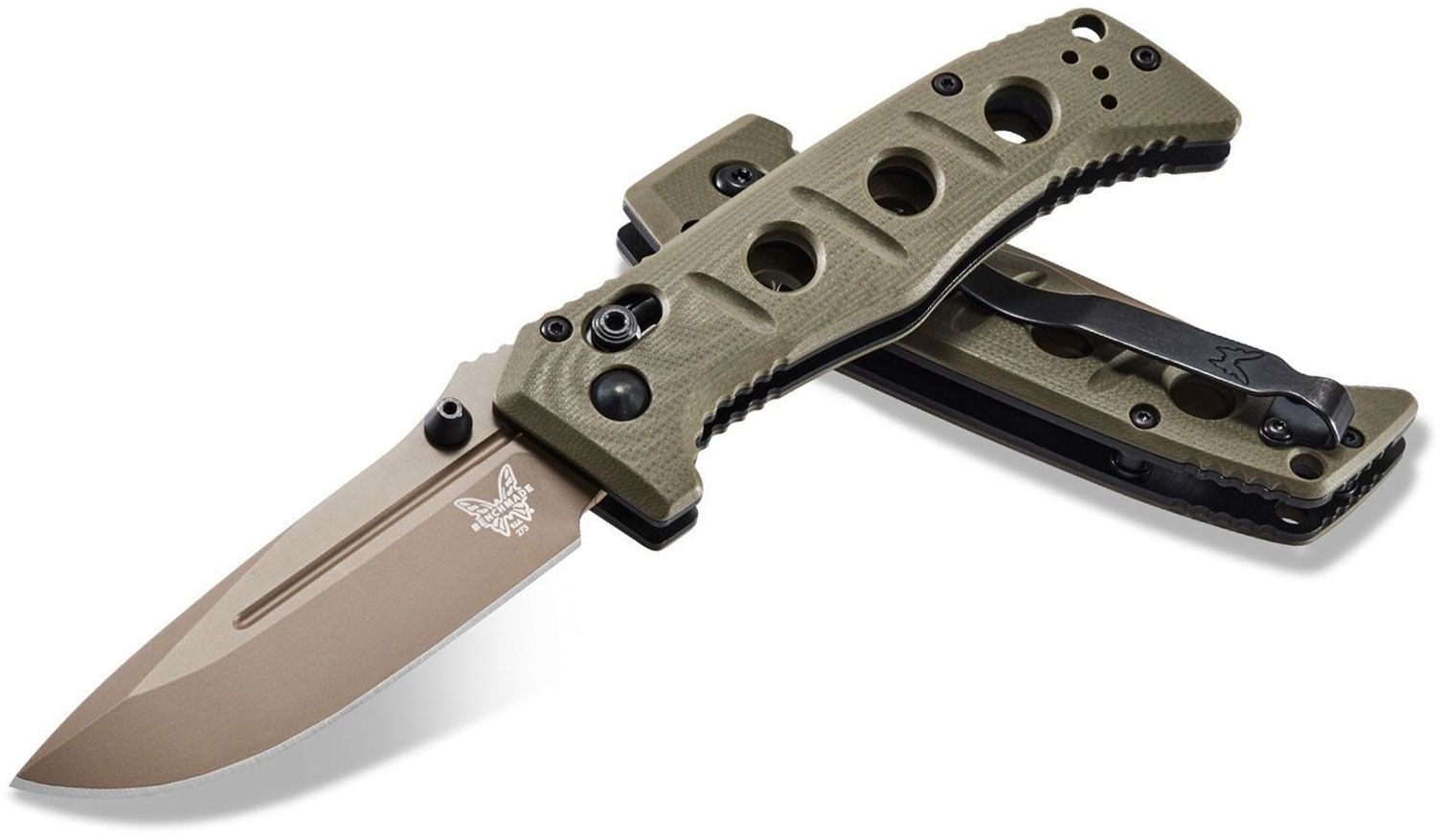 Benchmade - 273FE-2 - Mini Adamas - Folding Knife - CruWear Coated Drop Point - G10 - OD Green Dark Earth - Image 18
