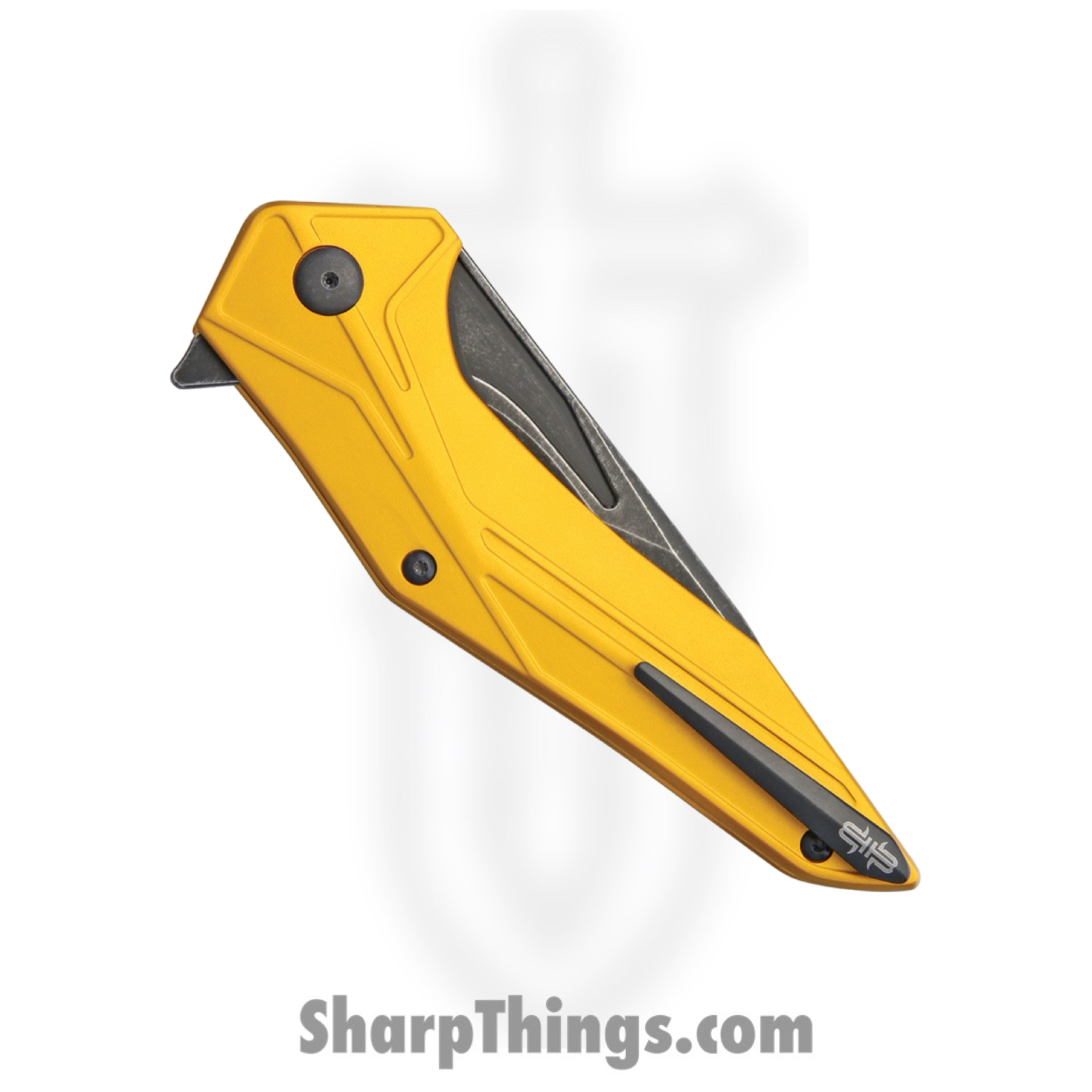 Brous Blades - BRB247 - Tyrant - Folding Knife - D2 Coated Tanto - Aluminum - Gold - Image 4