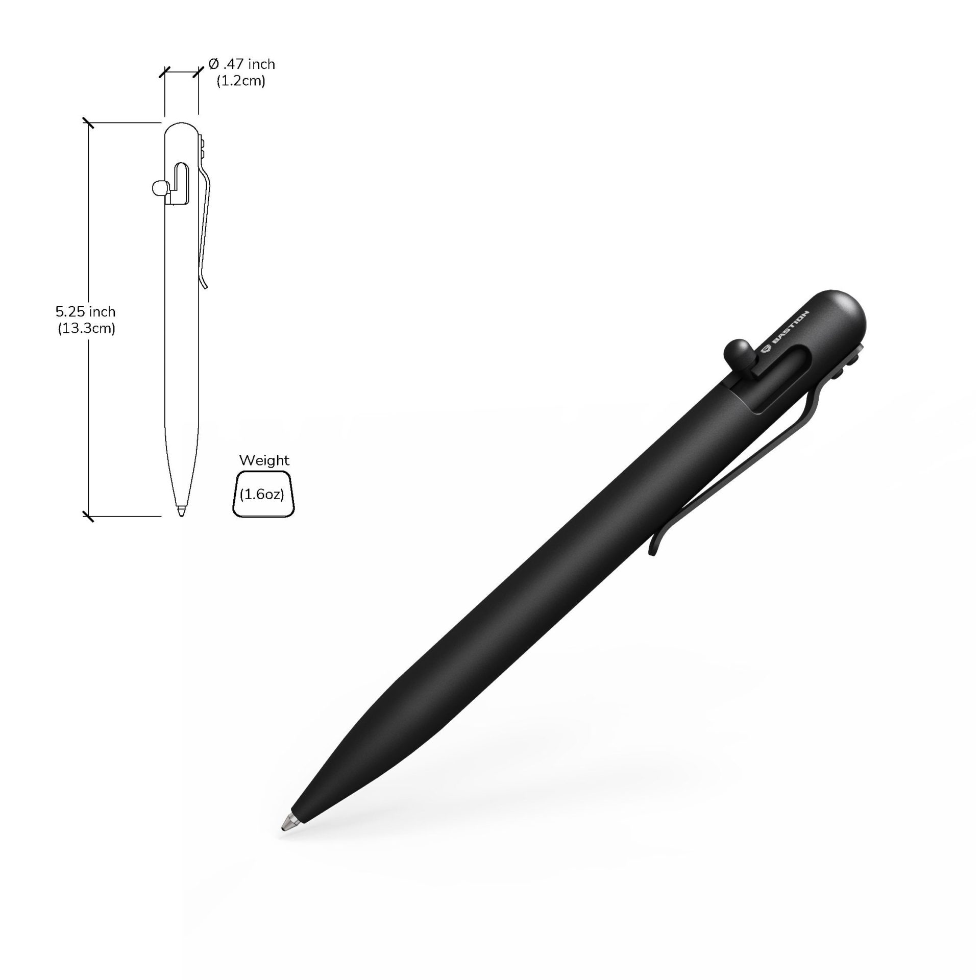 Bastion - BSTN248B - Bolt Action Pen - Titanium - Black - Image 12