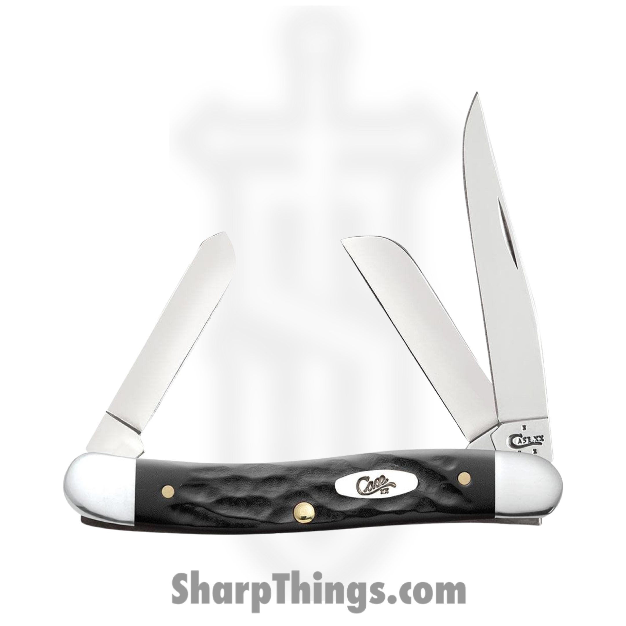 Case Cutlery - CA18222 - Medium Stockman - Folding Knife - Tru-Sharp Surgical Stainless Steel Mirror Polished Multi - Rough Black - Black - Image 6