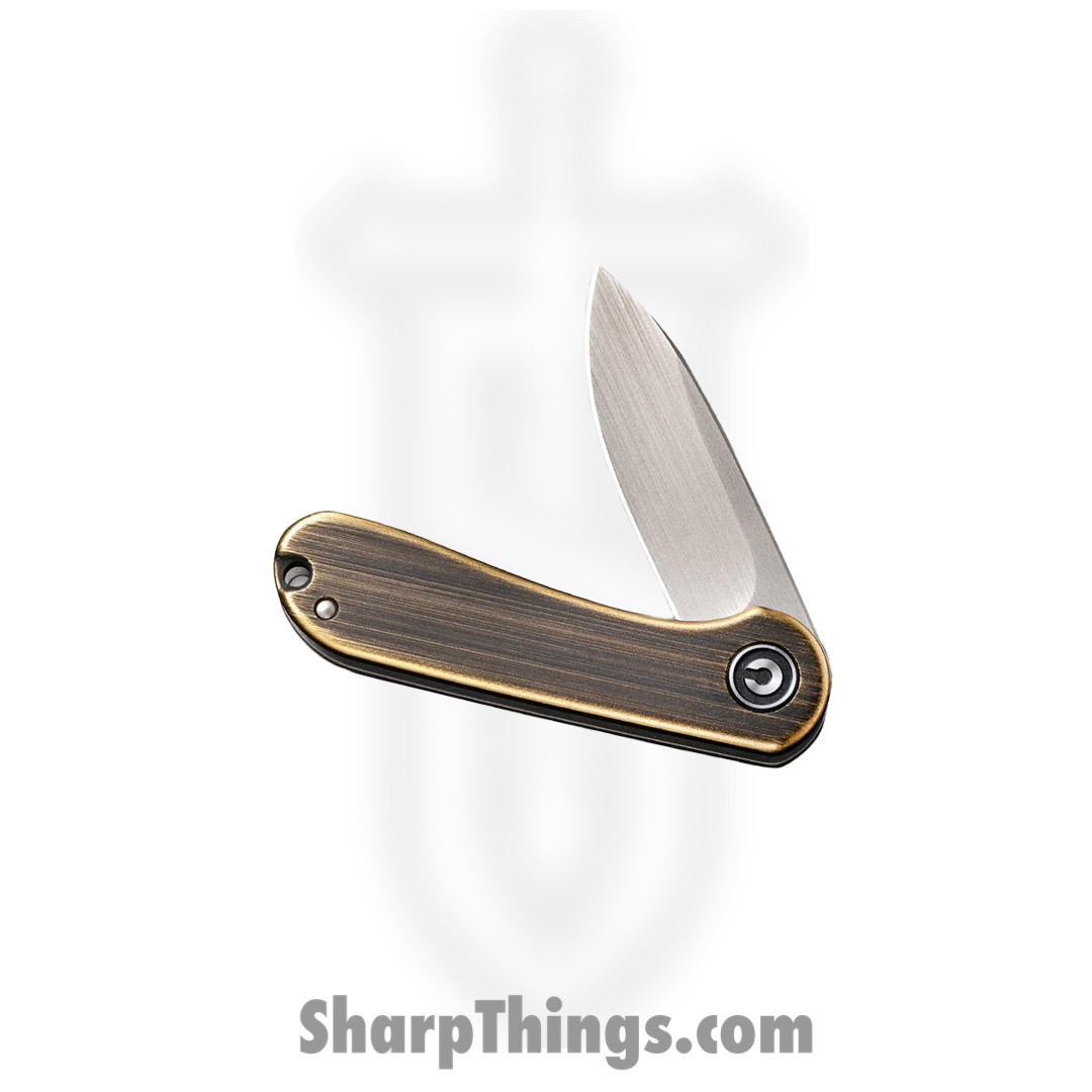 Civivi - CIVC18062Q1 - Mini Elementum - Framelock Flipper - 14C28N Hand Rubbed Brass - Brass - Image 16