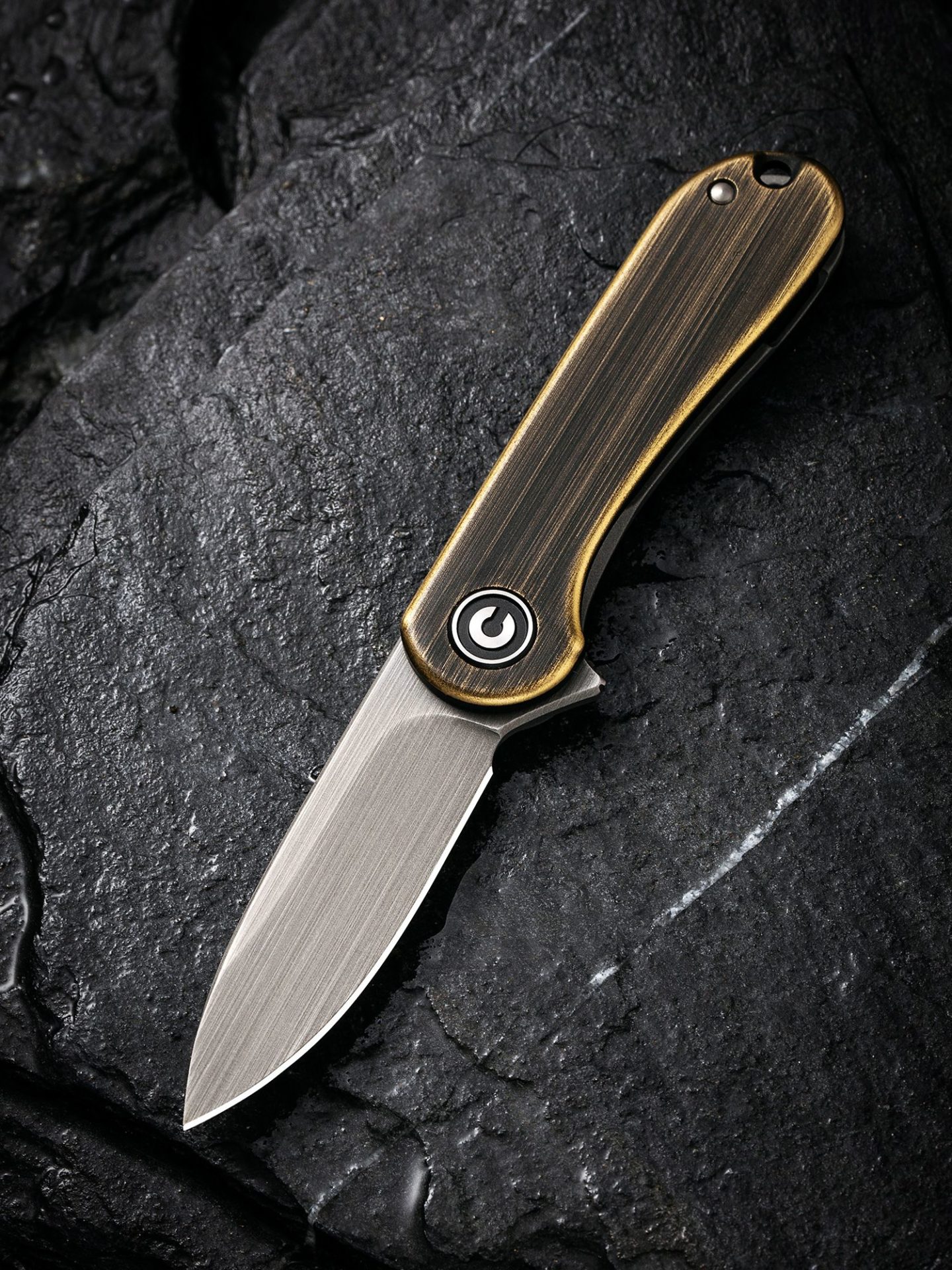 Civivi - CIVC18062Q1 - Mini Elementum - Framelock Flipper - 14C28N Hand Rubbed Brass - Brass - Image 21