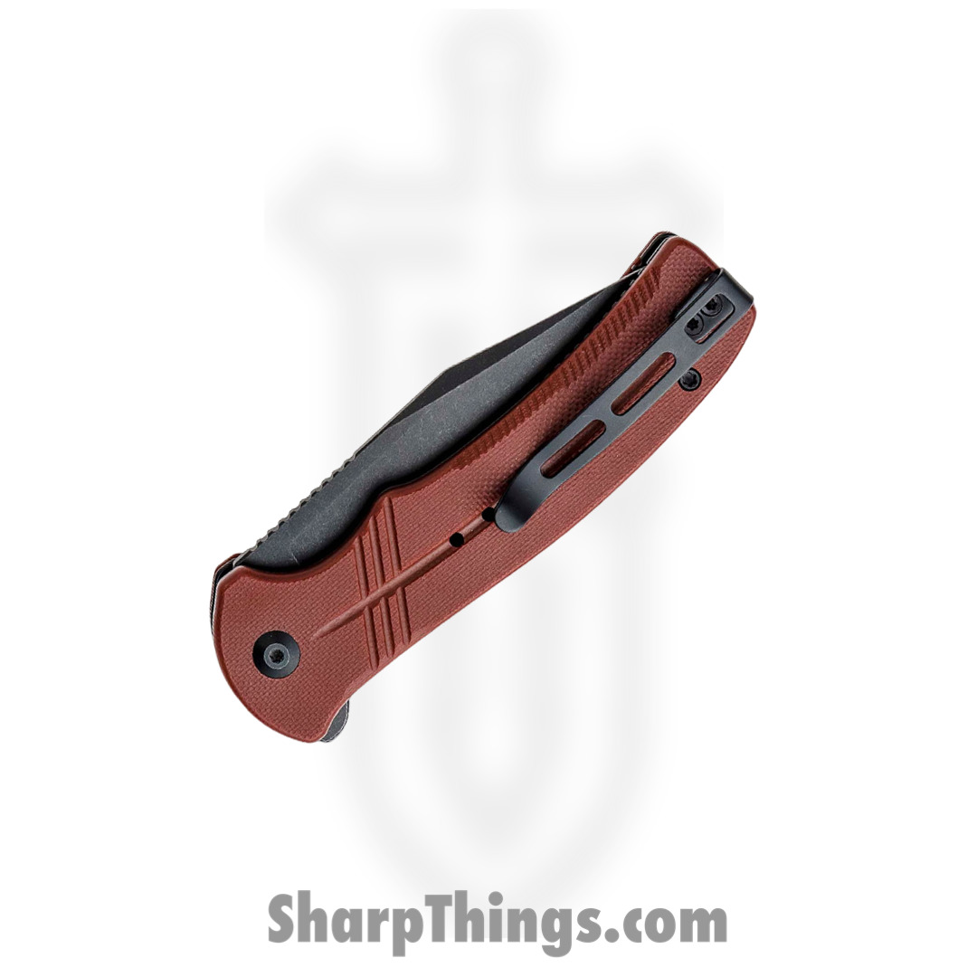 Civivi - CIVC20038E2 - Cogent Button Lock - Folding Knife - 14C28N Black Stonewash Clip Point - G10 - Burgundy - Image 10