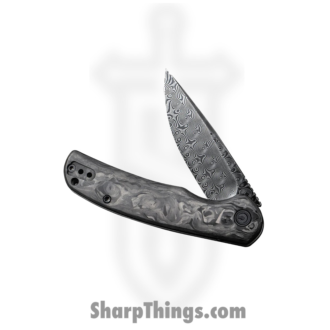 Civivi - CIVC2110DS1 - NOx Hand Rubbed Drop Point Flipper Knife - Damascus C/F Stainless - Black - Image 14
