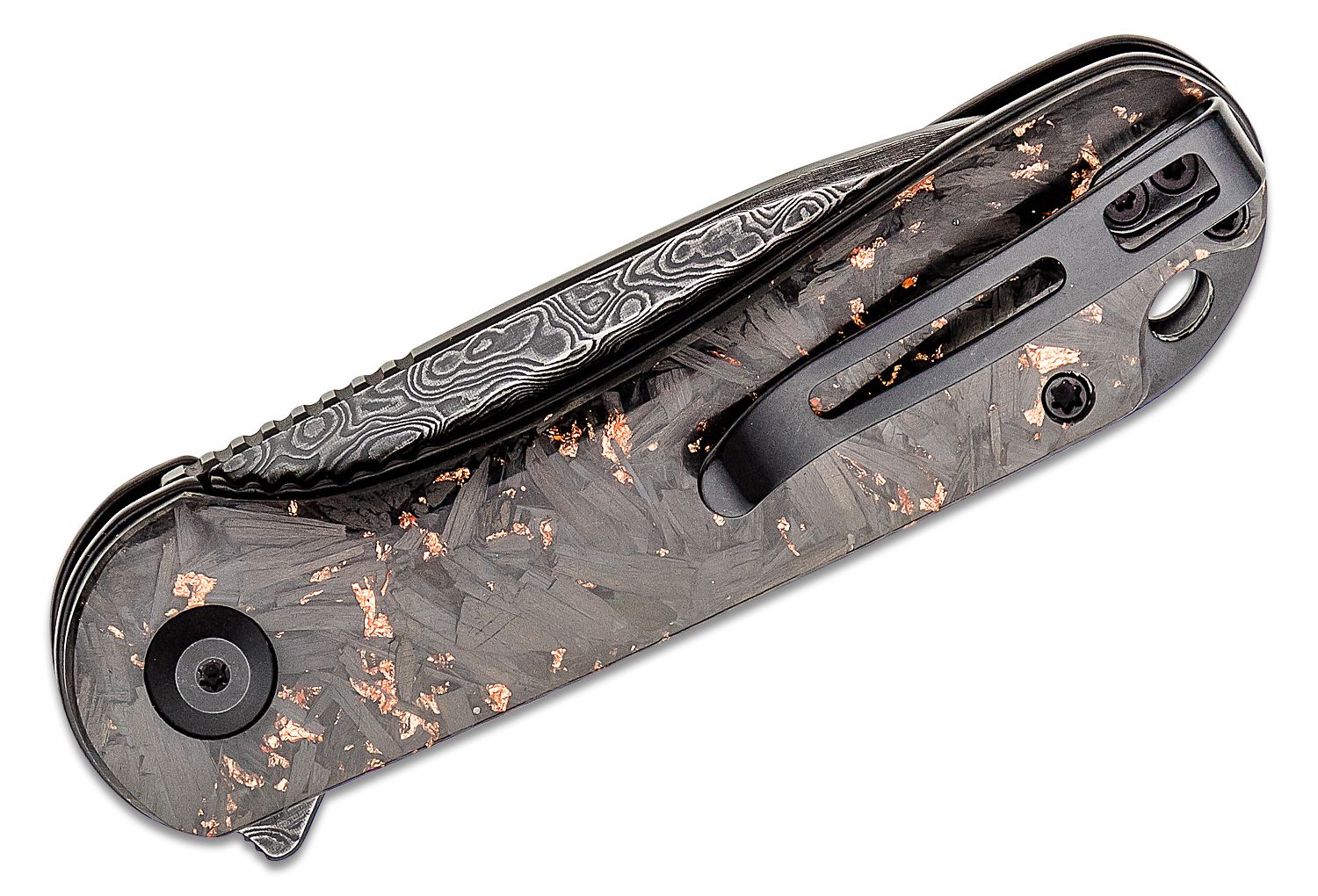 Civivi - CIVC907CDS3 - Elementum Flipper Knife - Damascus Carbon Fiber - Contured Copper - Image 17