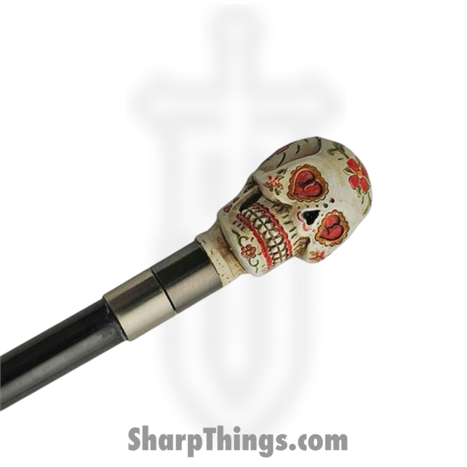 CMP - CN926935 - Sugar Skull Cane Sword - Fixed Blade Knife - Stainless Stonewash - Resin - Black - Image 8