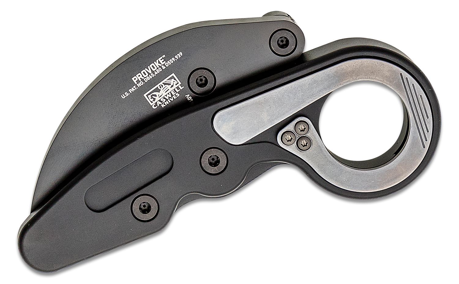 CRKT - 4040V - Provoke Kinematic with Veff Serrations - Folding Knife - D2 Black TiNi Hawkbill - 6061-T6 Aluminum - Black - Image 21