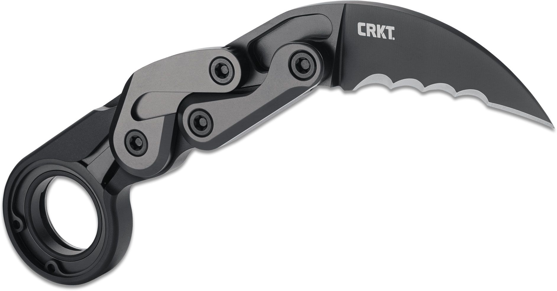CRKT - 4040V - Provoke Kinematic with Veff Serrations - Folding Knife - D2 Black TiNi Hawkbill - 6061-T6 Aluminum - Black - Image 24