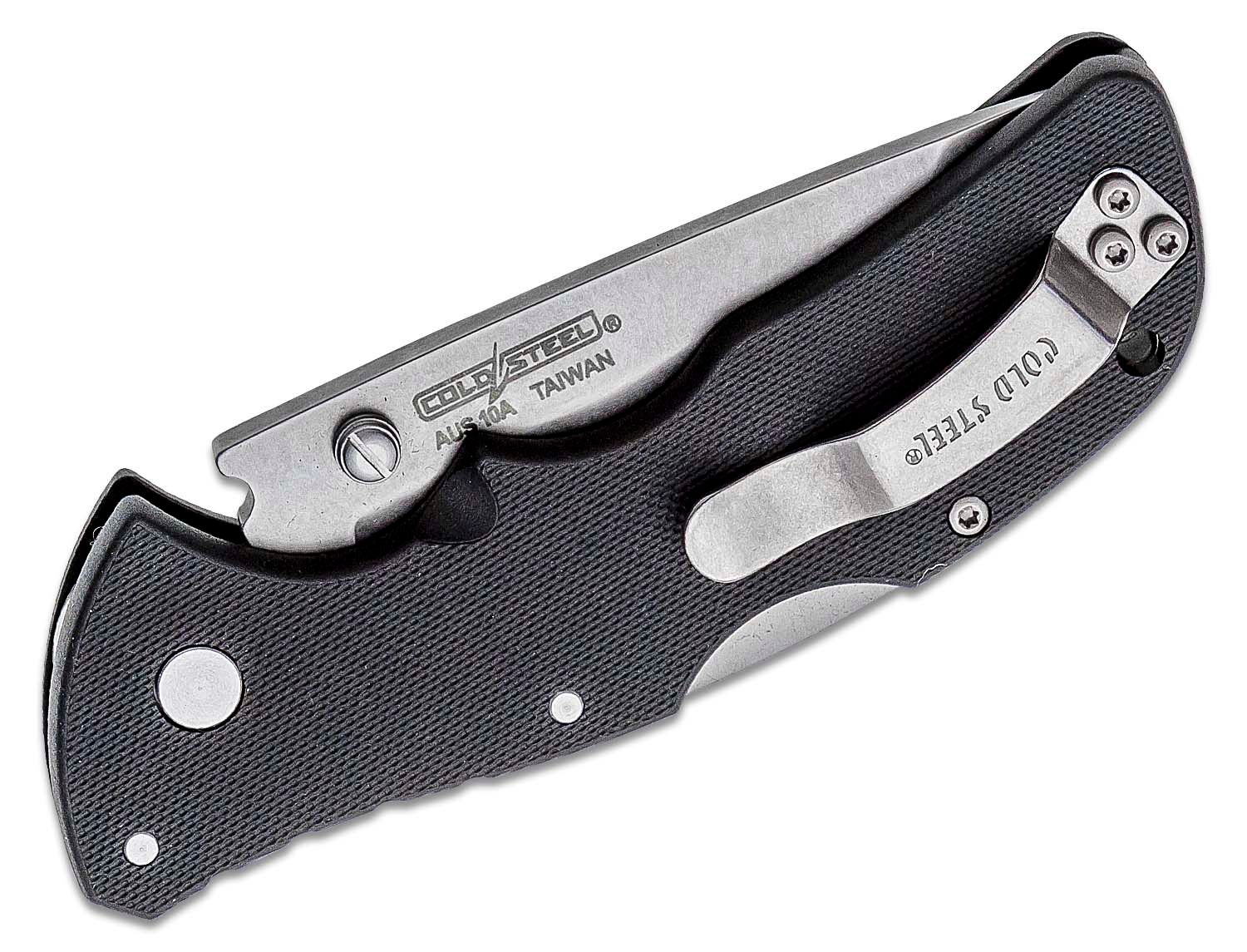Cold Steel - CS27BAT - Mini Recon 1 - Folding Knife - AUS-10A Stonewash Tanto - GRN - Black - Image 14
