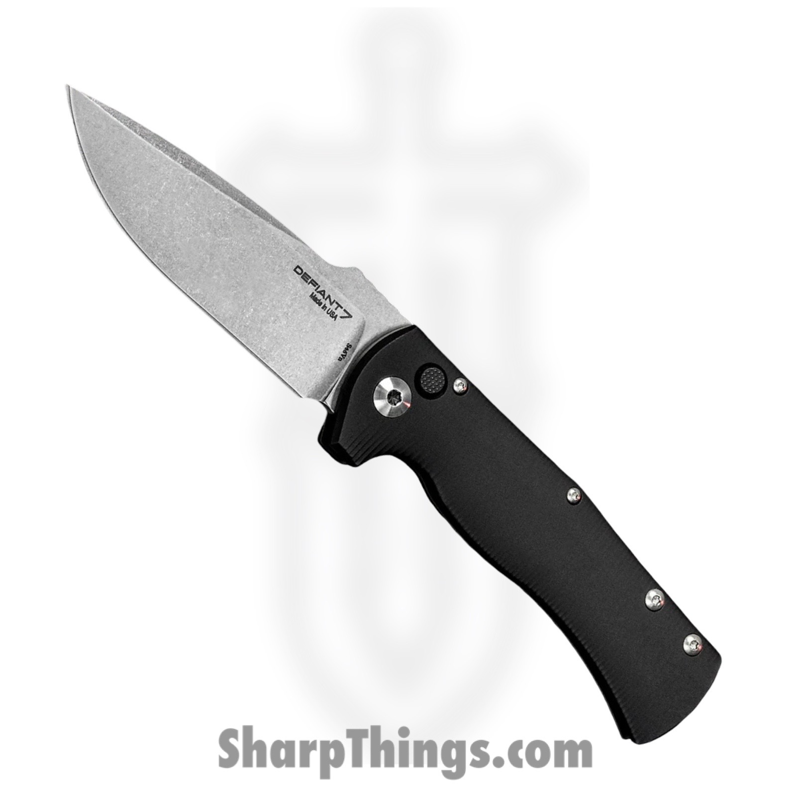 Defiant 7 - D7-EGL-SW - Eagle - Automatic Knife - S45VN Stonewash Drop Point - 6061 Aluminum - Black