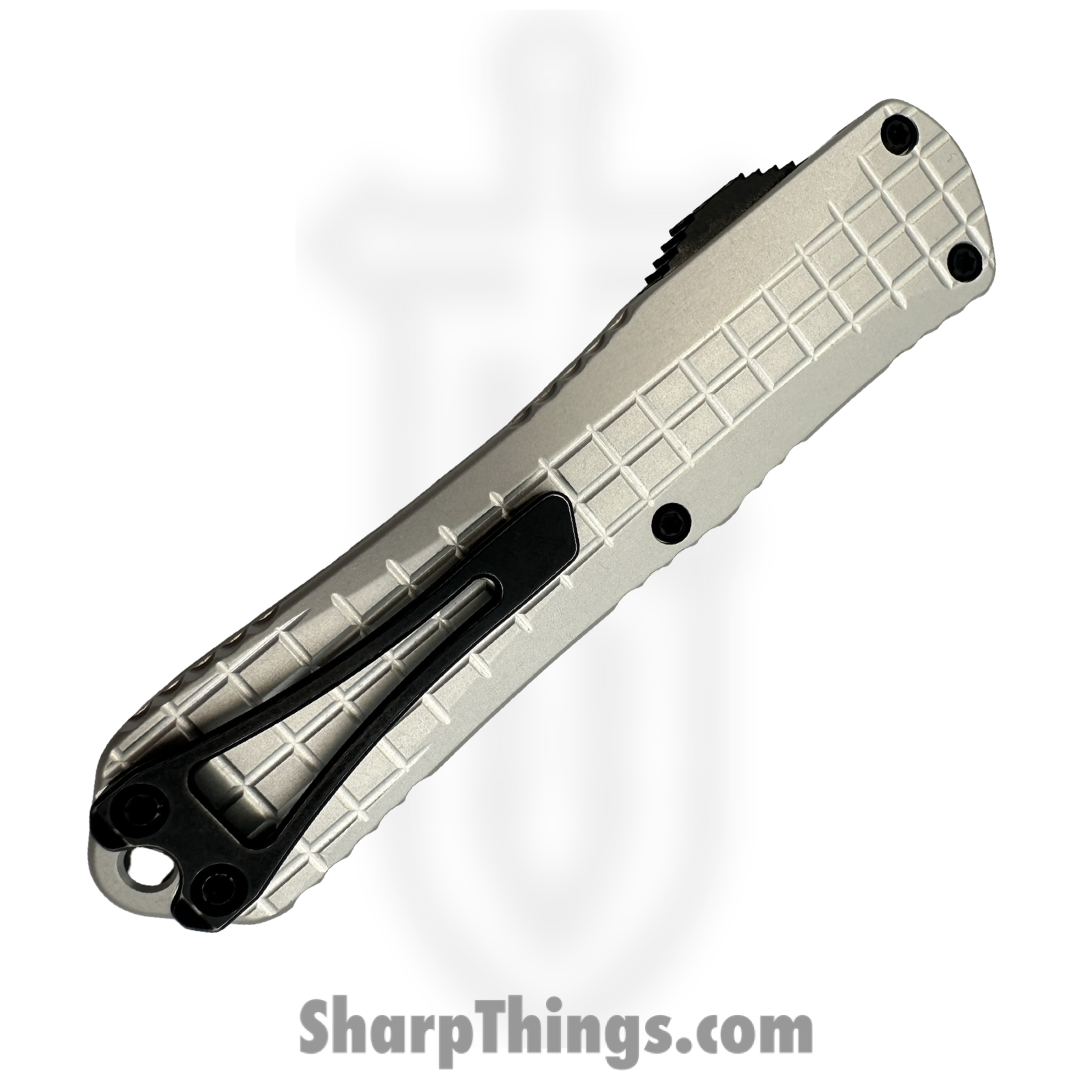 Heretic Knives - H027F-14A-BLZ - Manticore E - OTF Auto - Magnacut Battleworn Tanto - 6061 T6 Aluminum - Blizzard - Image 4