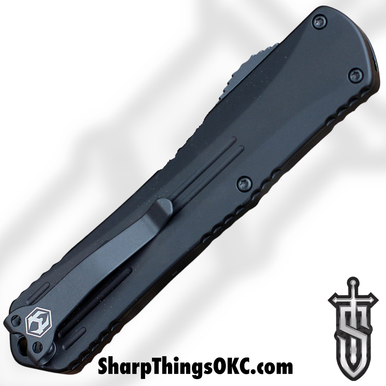 Heretic Knives - H031-10A-T - Manticore X - OTF Auto - Elmax Two Tone Tanto - 6061-T6 Aluminum - Black - Image 16