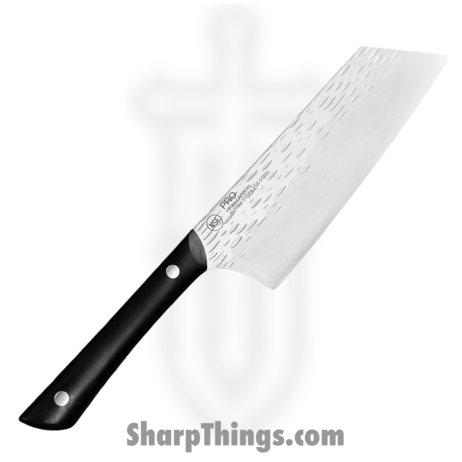 Kai - HT7077 - Pro Asian Utility 7" - Fixed Blade Knife - AUS-6 Hammered Wharncliffe - POM - Black - Image 9