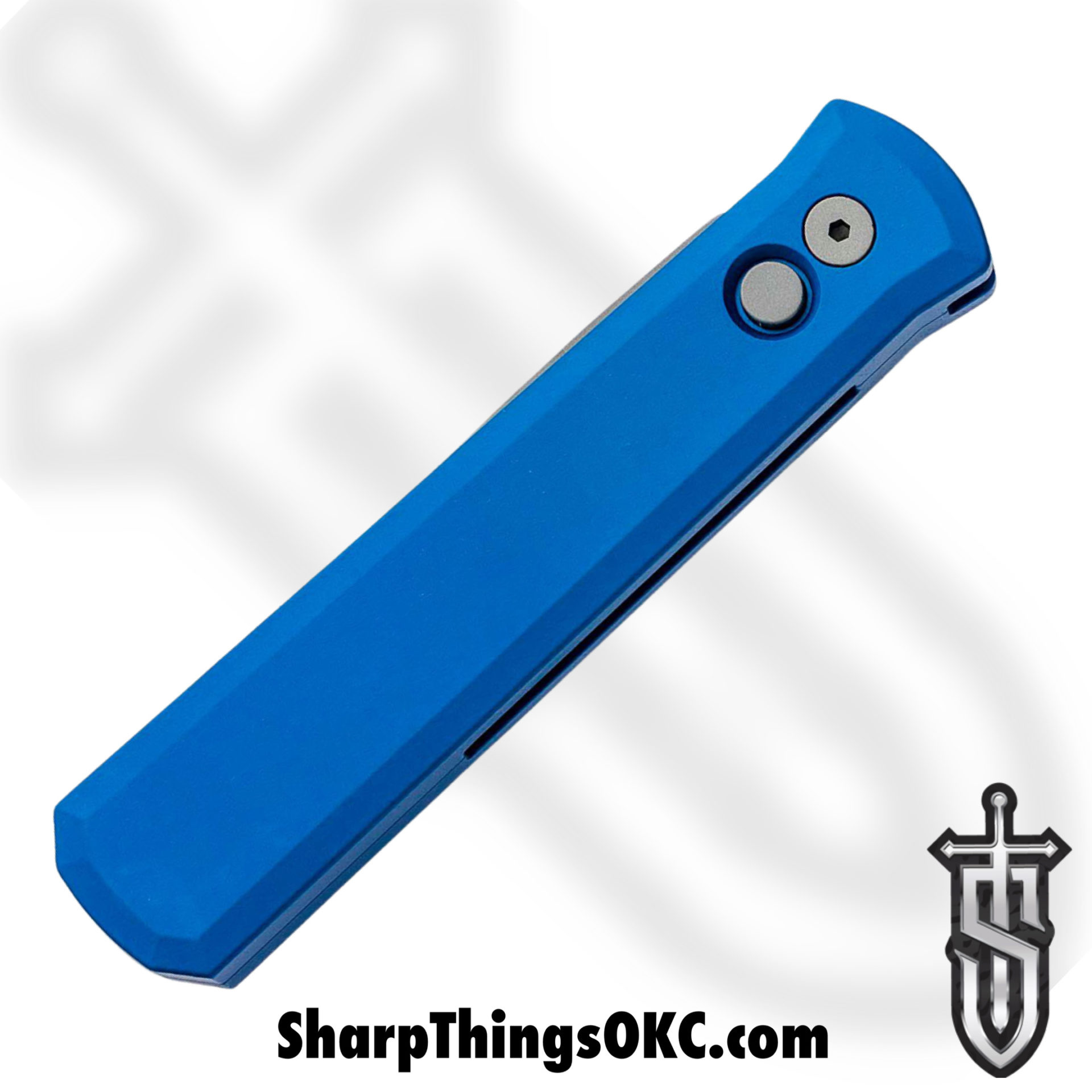 ProTech - 920-Blue - Godfather - Automatic Knife - 154CM Bead Blasted Spear Point - 6061-T6 Aluminum - Blue - Image 12