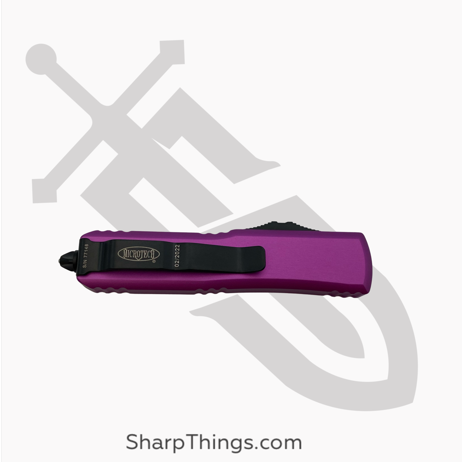 Microtech - 231-1VI - UTX-85 - OTF Auto - Elmax, M390, 204P Coated Drop Point - 6061-T6 Aluminum - Violet - Image 6