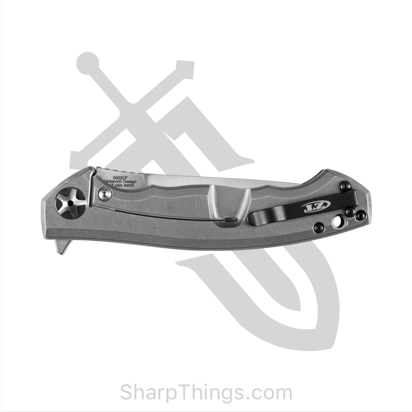 Zero Tolerance - ZT0452CF - Large Sinkevich - Folding Knife - S35VN Stonewash Drop Point - CF Front with Titanium - Black - Image 13