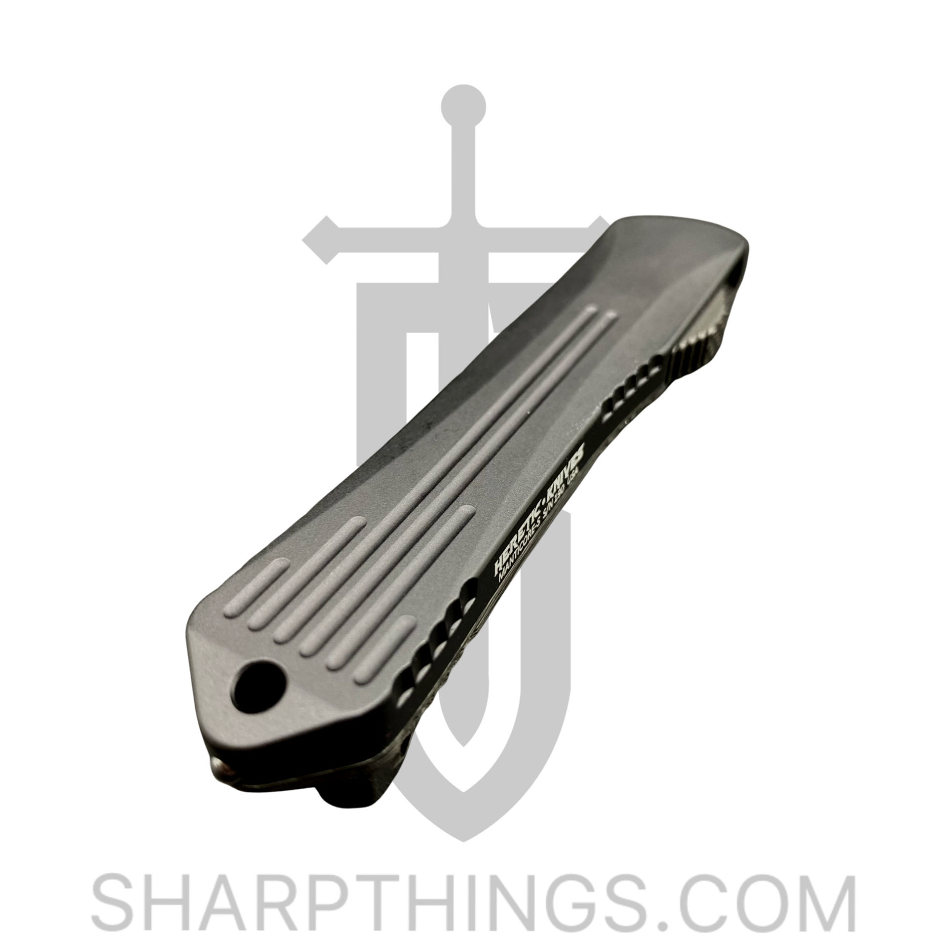 Heretic Knives - H022B-6A-CF - Manticore S - OTF Auto - Elmax Coated Bowie - Carbon Fiber - Black - Image 8