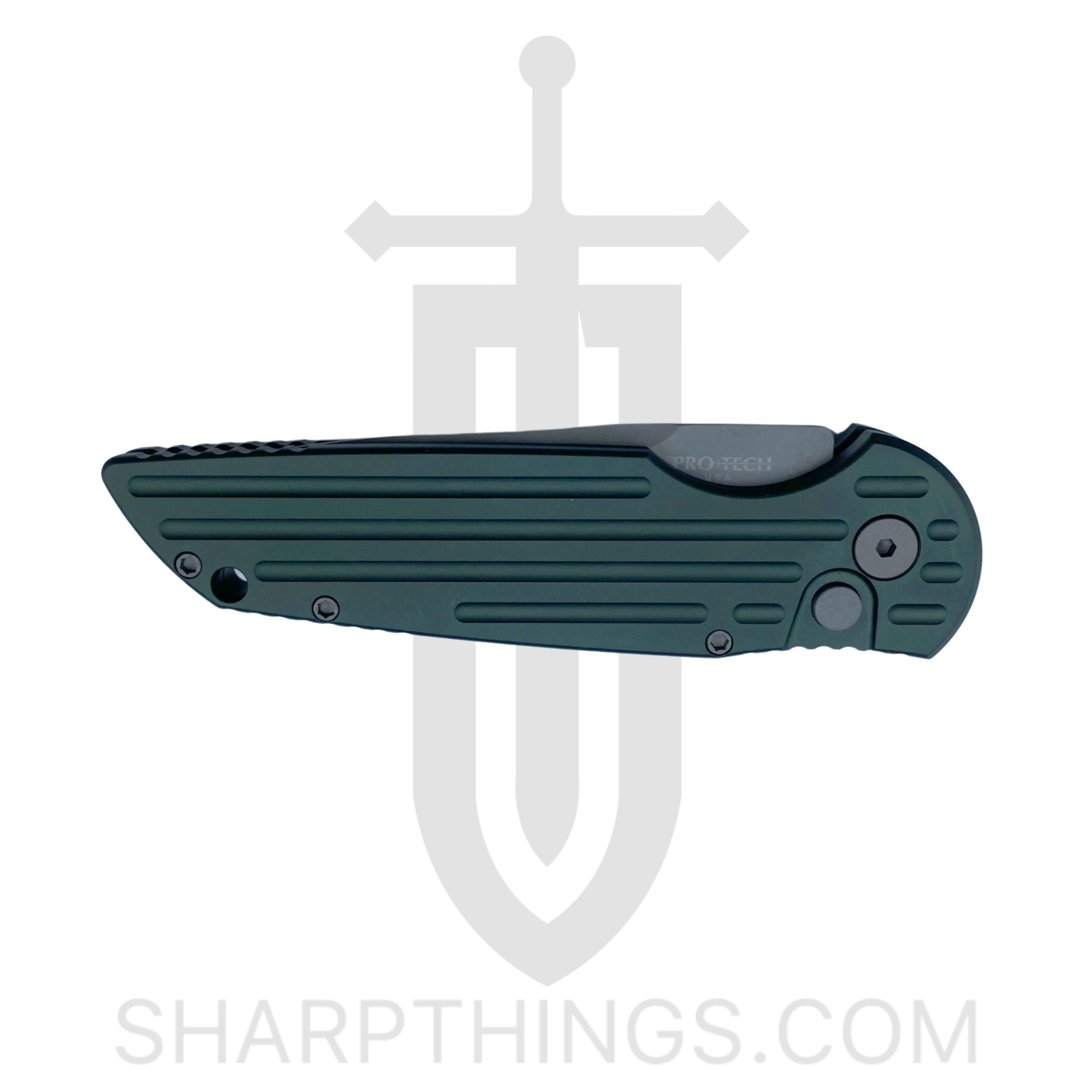 ProTech - TR-3 Green - Tactial Response 3 - Automatic Knife - 154CM Blasted Drop Point - Aluminum - Green - Image 8
