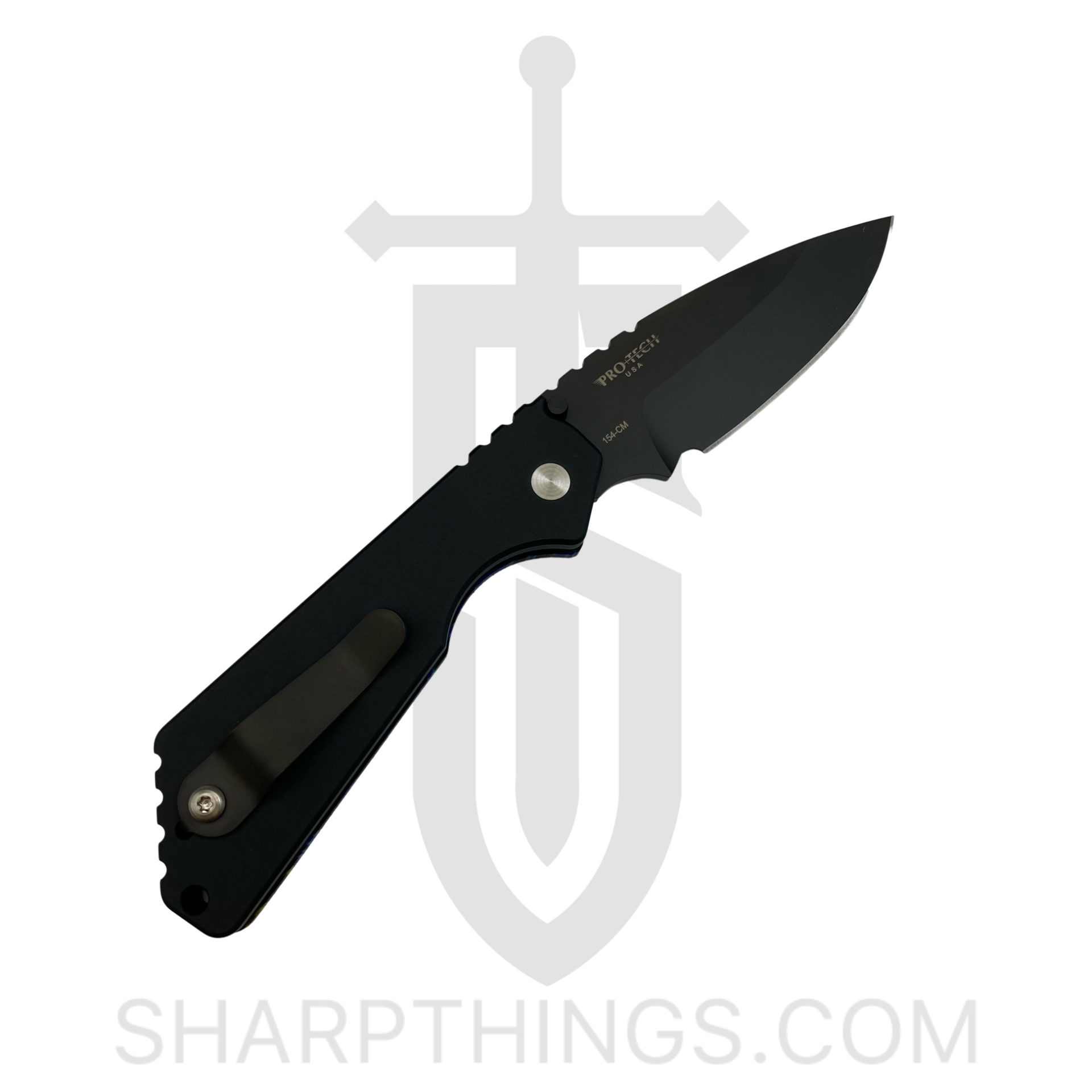 ProTech - SnGMC4 - Custom Strider SnG Edition - Automatic Knife - 154CM Coated Drop Point - Aluminum/G-Carta - Black/Blue/Yellow - Image 7