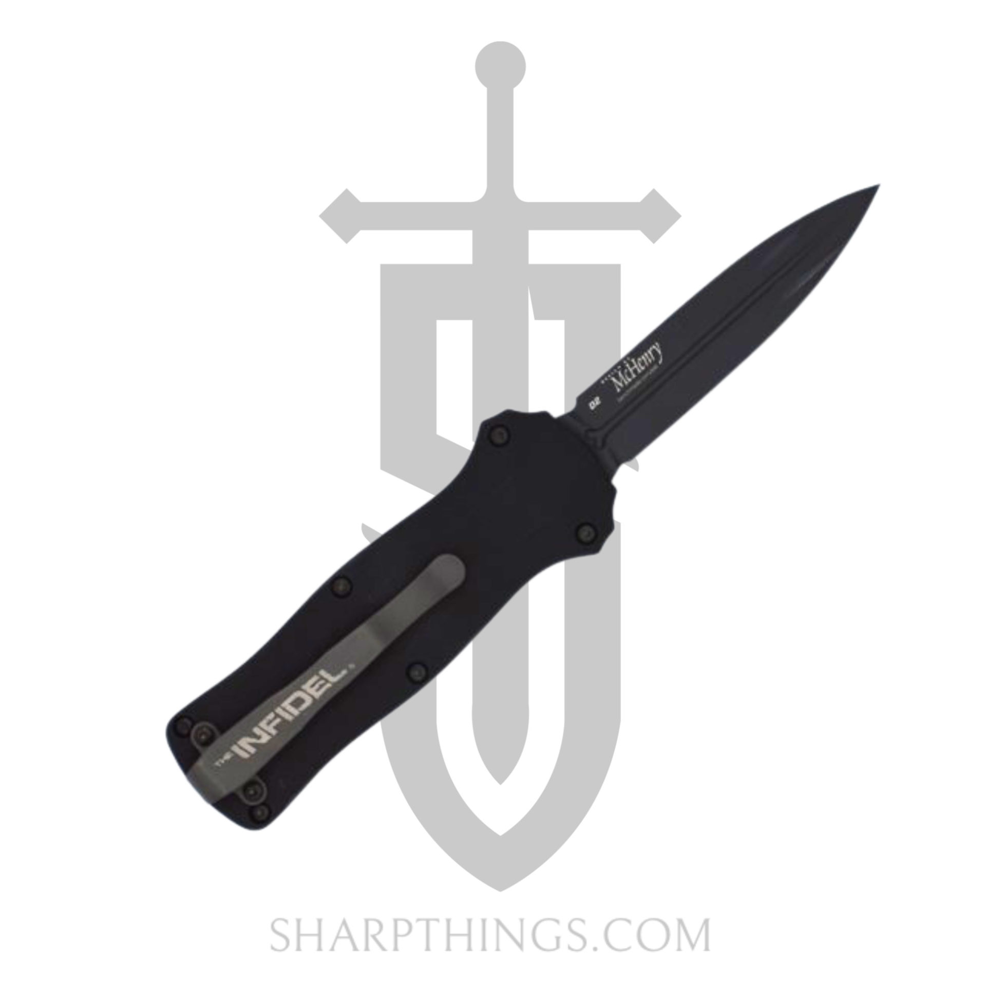Benchmade - 3350BK - Mini Infidel Tactical - OTF Auto - D2 Coated Dagger - 6061-T6 Aluminum - Black - Image 15
