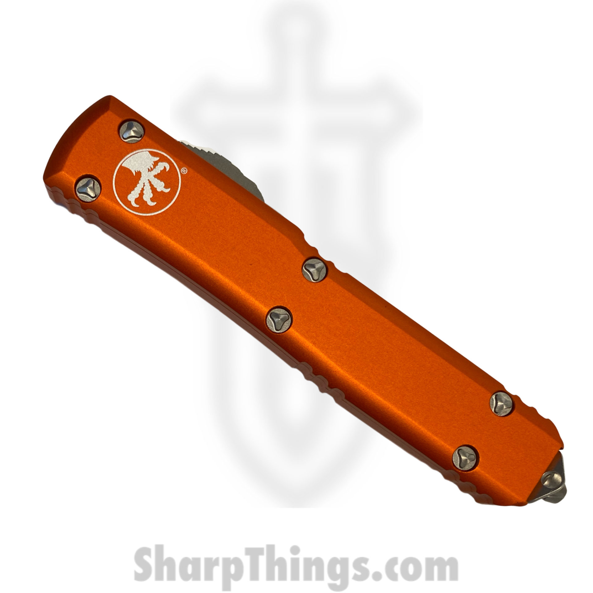 Microtech - 122-10OR - Ultratech - OTF Auto - Elmax, M390, 204P Stonewash Dagger - 6061-T6 Aluminum - Orange - Image 12