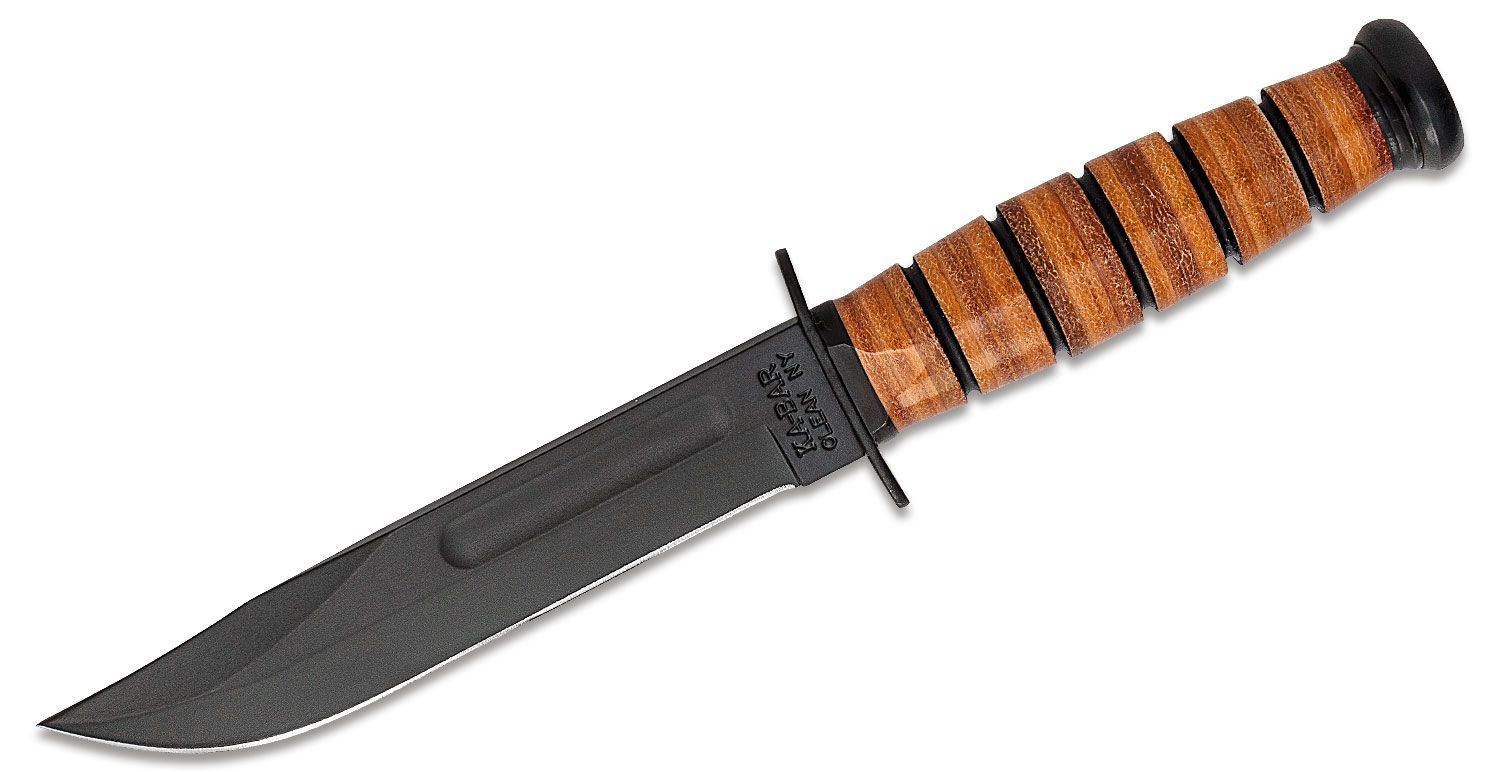 Ka-Bar - KA1251 - Short Fighting - Fixed Blade Knife - 1095 HC Coated Clip Point - Leather - Brown - Image 11