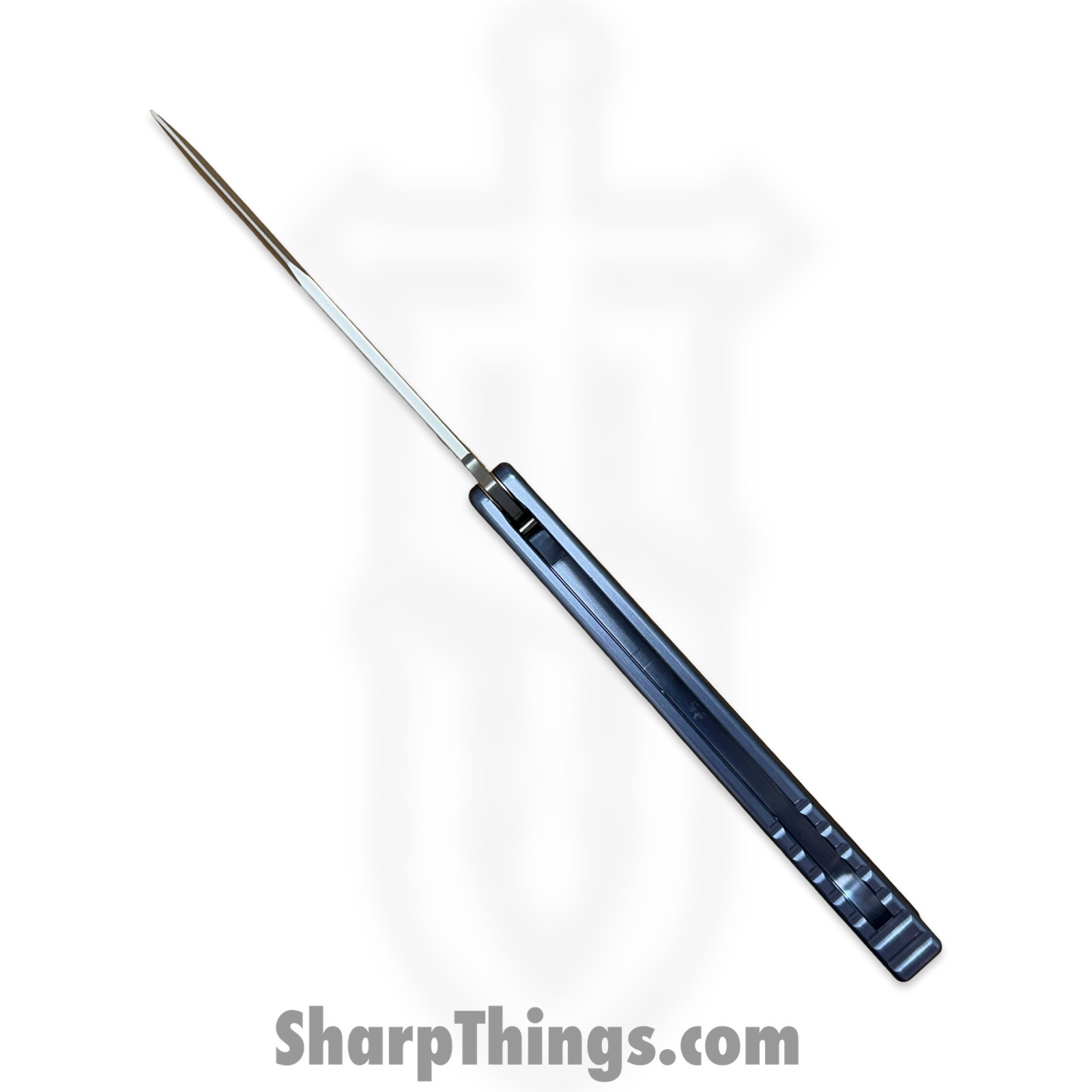 Squid Industries - krm-swbw-gm - Krake Raken Matte V3 - Balisong - Stainless Stonewash Bowie - 7075 Aluminum Alloy - Gunmetal - Image 3