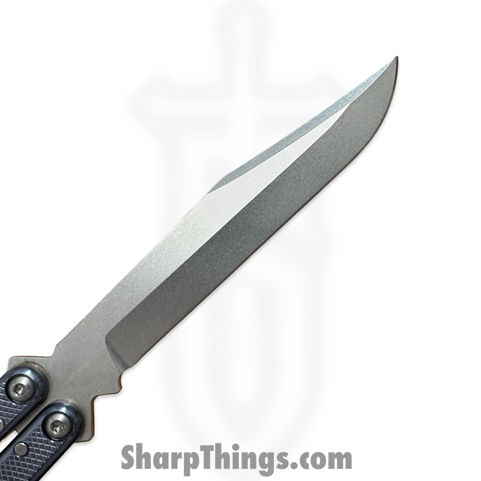 Squid Industries - krm-swbw-gm - Krake Raken Matte V3 - Balisong - Stainless Stonewash Bowie - 7075 Aluminum Alloy - Gunmetal - Image 10