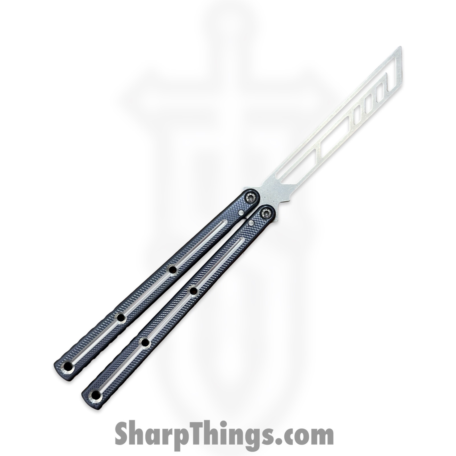 Squid Industries - KRTR-DTGM - Krake Raken V3 Trainer Dual Tone - Balisong - 410 SS Stonewash - 7075 Aluminum Alloy - Gunmetal - Image 2