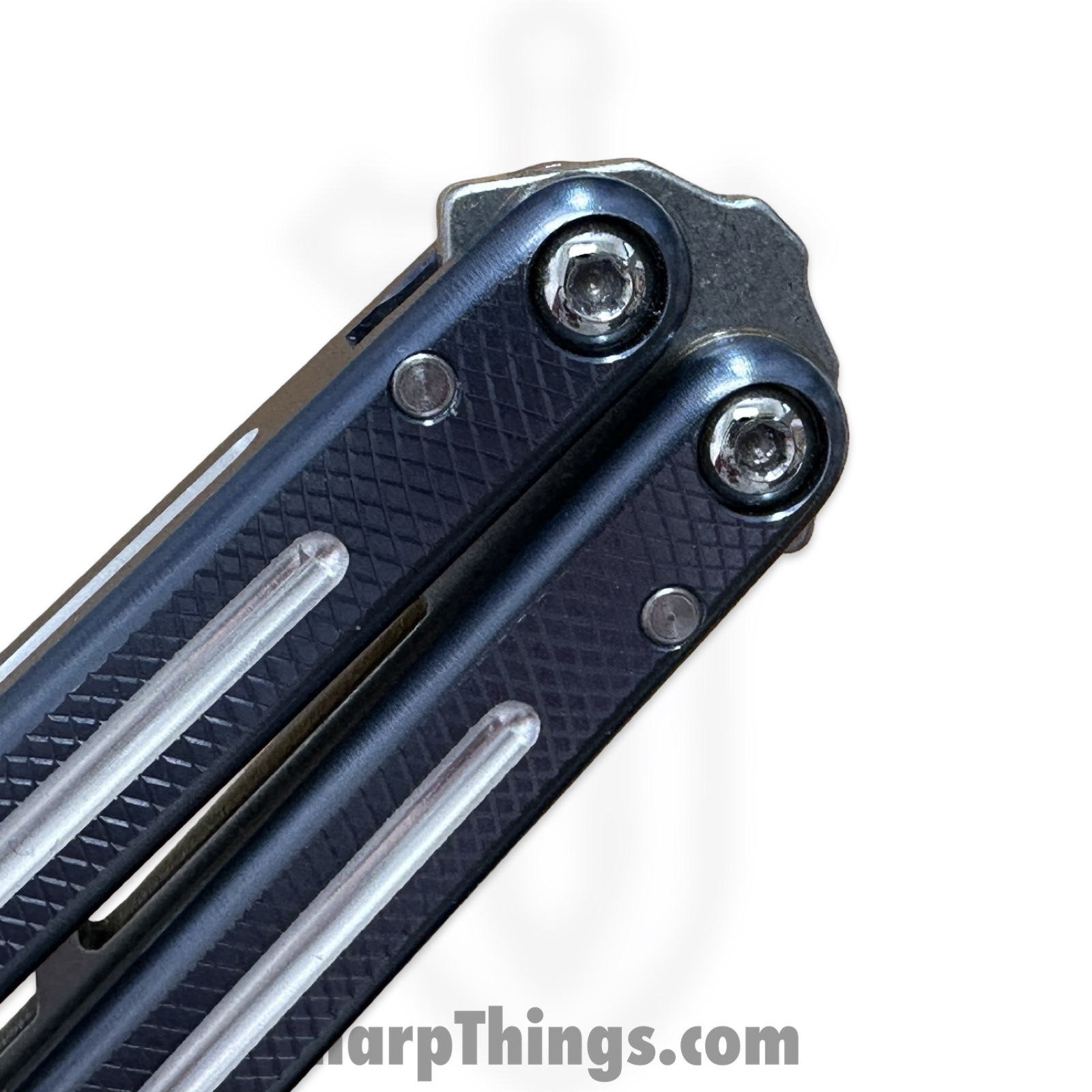 Squid Industries - KRTR-DTGM - Krake Raken V3 Trainer Dual Tone - Balisong - 410 SS Stonewash - 7075 Aluminum Alloy - Gunmetal - Image 5