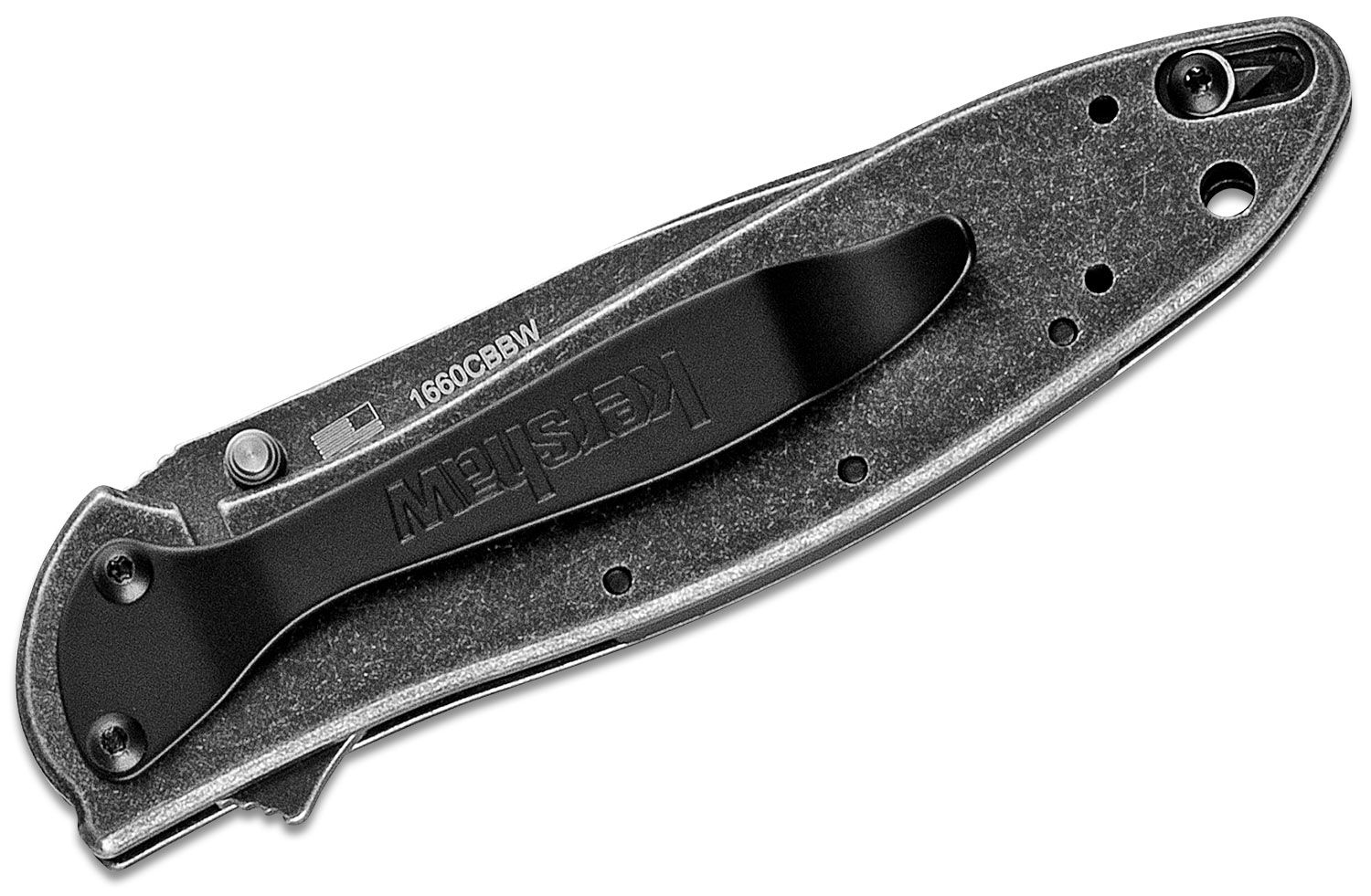 Kershaw - 1660DEB - Ken Onion Leek - Assisted Open Knife - 14C28N Blackwash Modified Wharncliffe - 6061-T6 Aluminum - Digital Brown - Image 17