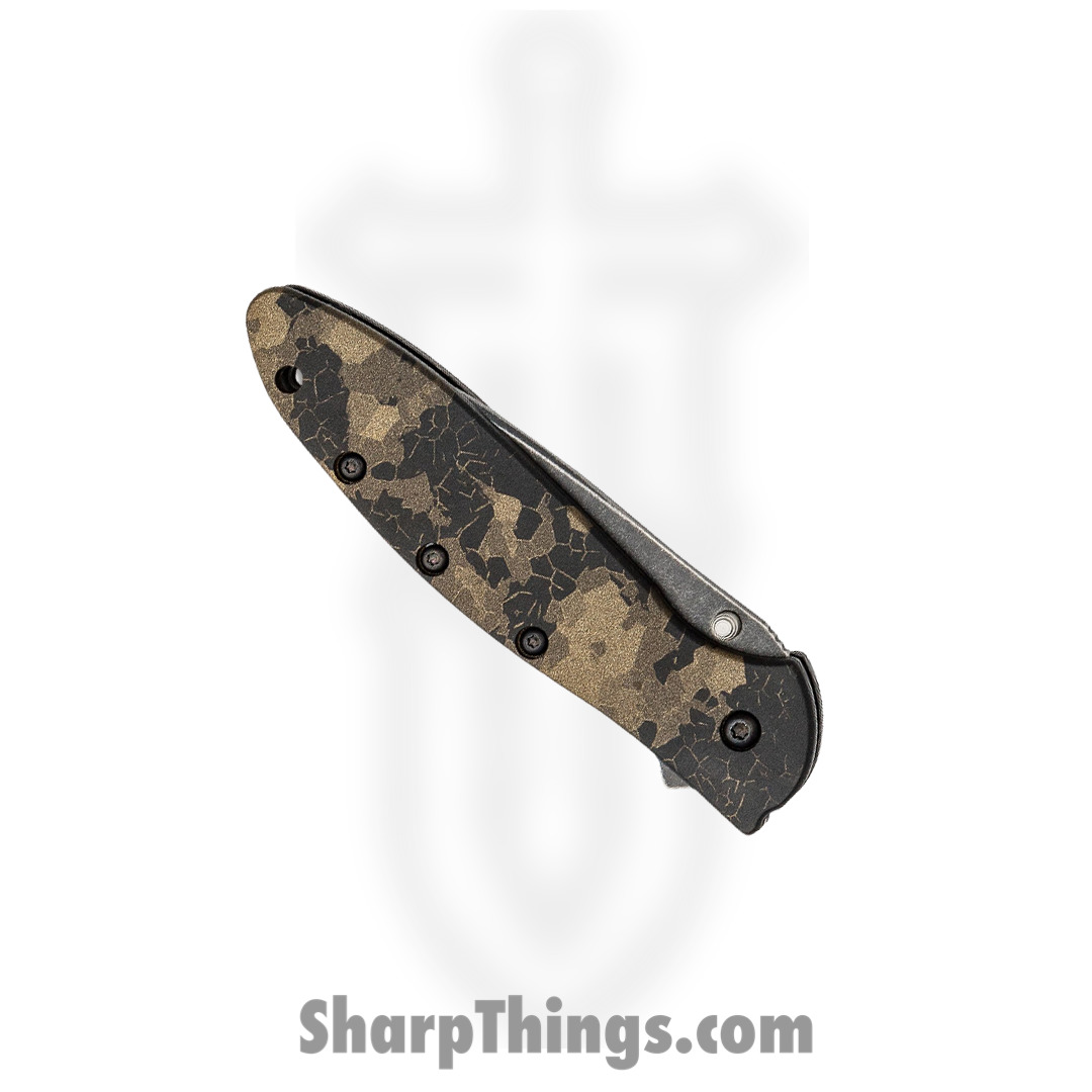 Kershaw - 1660DEB - Ken Onion Leek - Assisted Open Knife - 14C28N Blackwash Modified Wharncliffe - 6061-T6 Aluminum - Digital Brown - Image 11