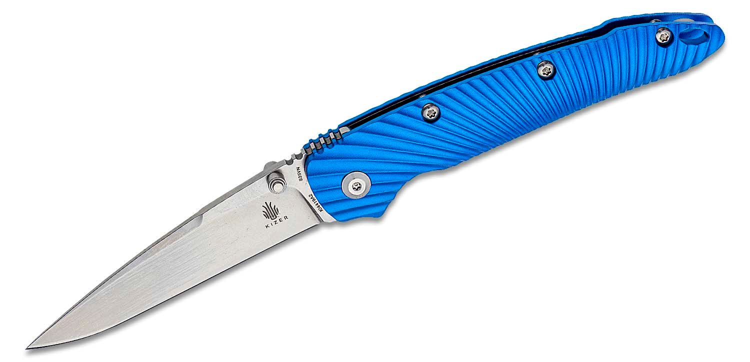Kizer Cutlery - KI4419A2 - Sliver - Folding Knife - KI4419A2 Sliver Folding Knife - Aluminum - Blue - Image 12